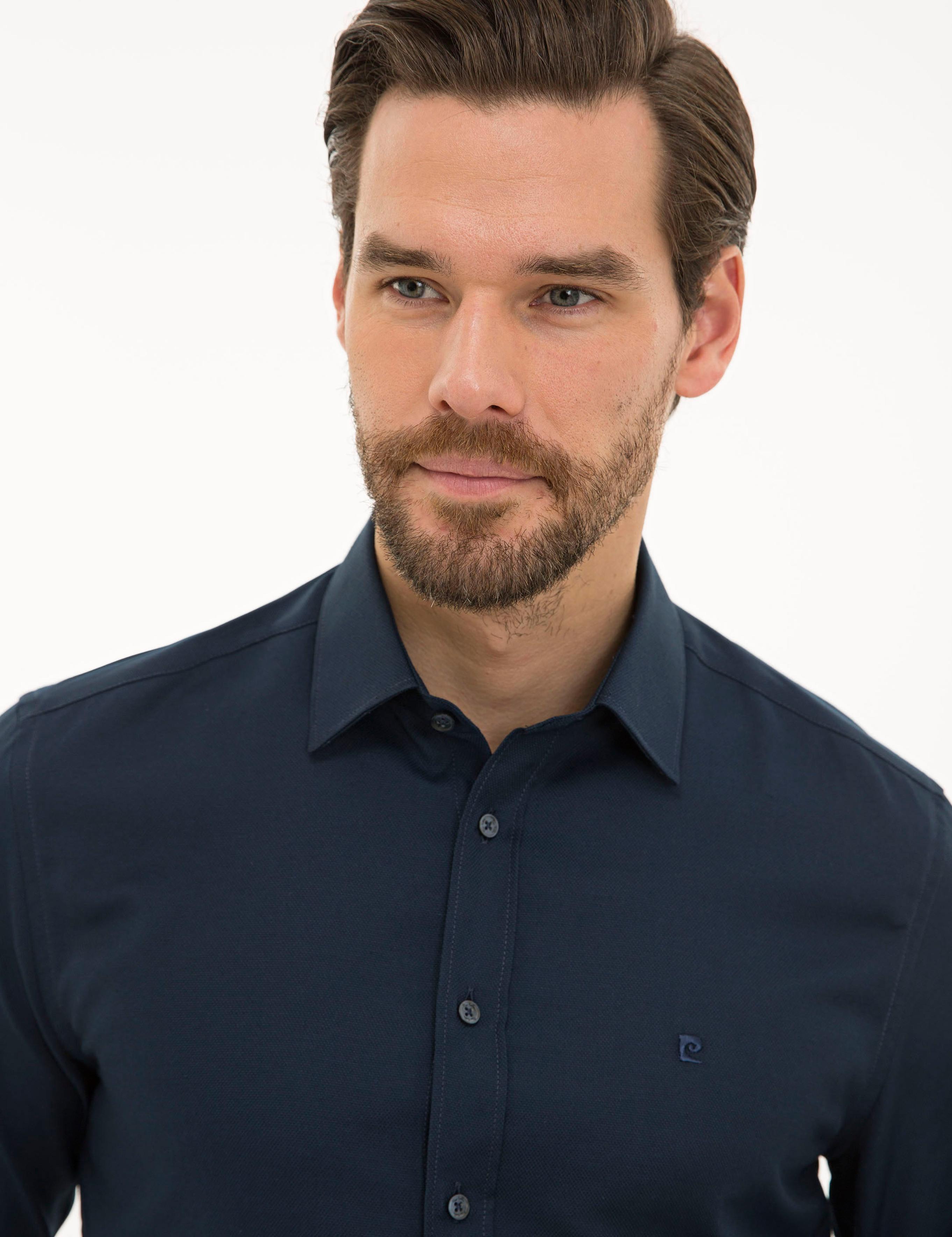 Lacivert Slim Fit Oxford Gömlek