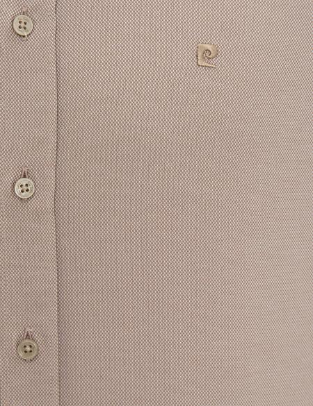 Açık Kahverengi Slim Fit Oxford Gömlek - 50233534043