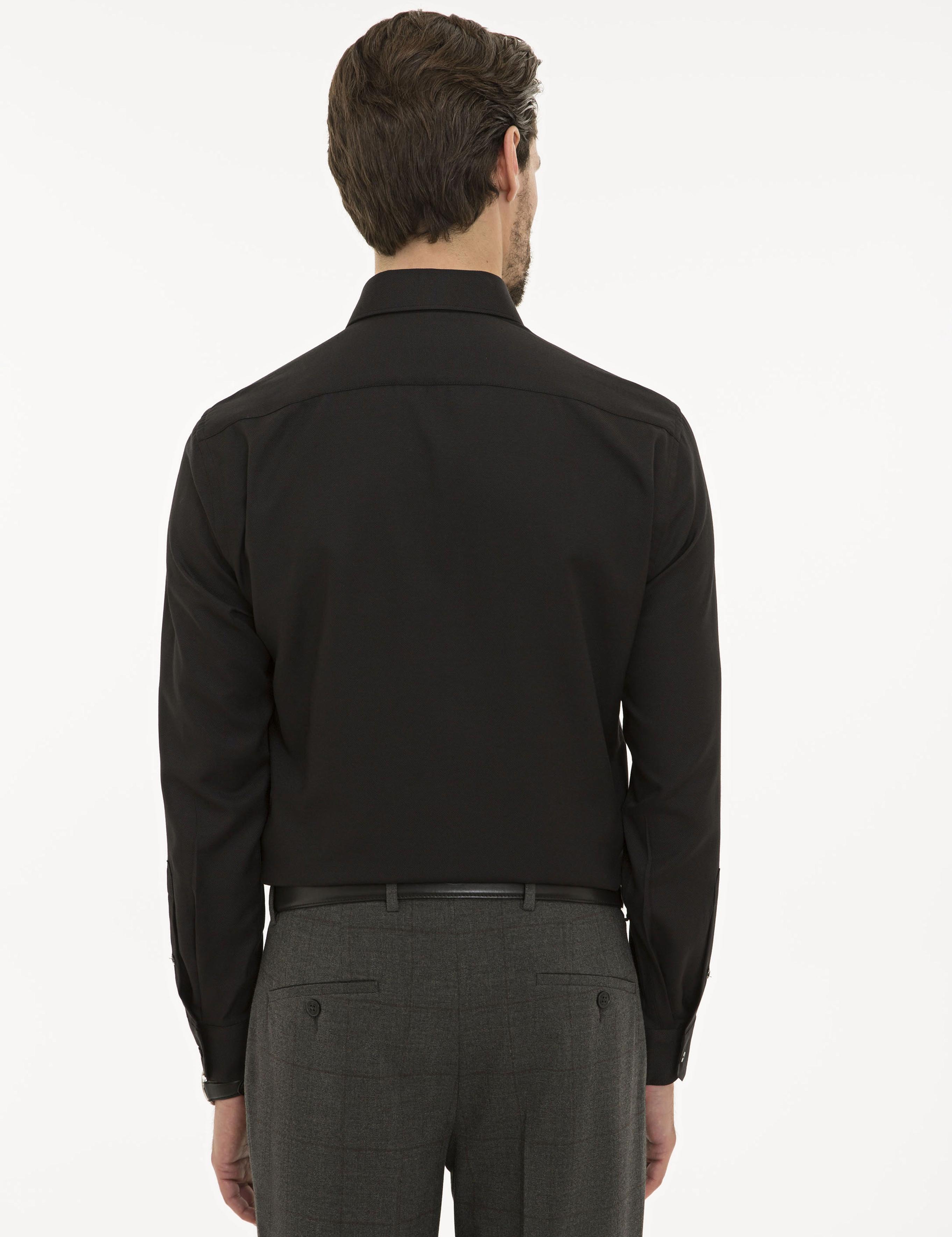 Siyah Slim Fit Oxford Gömlek