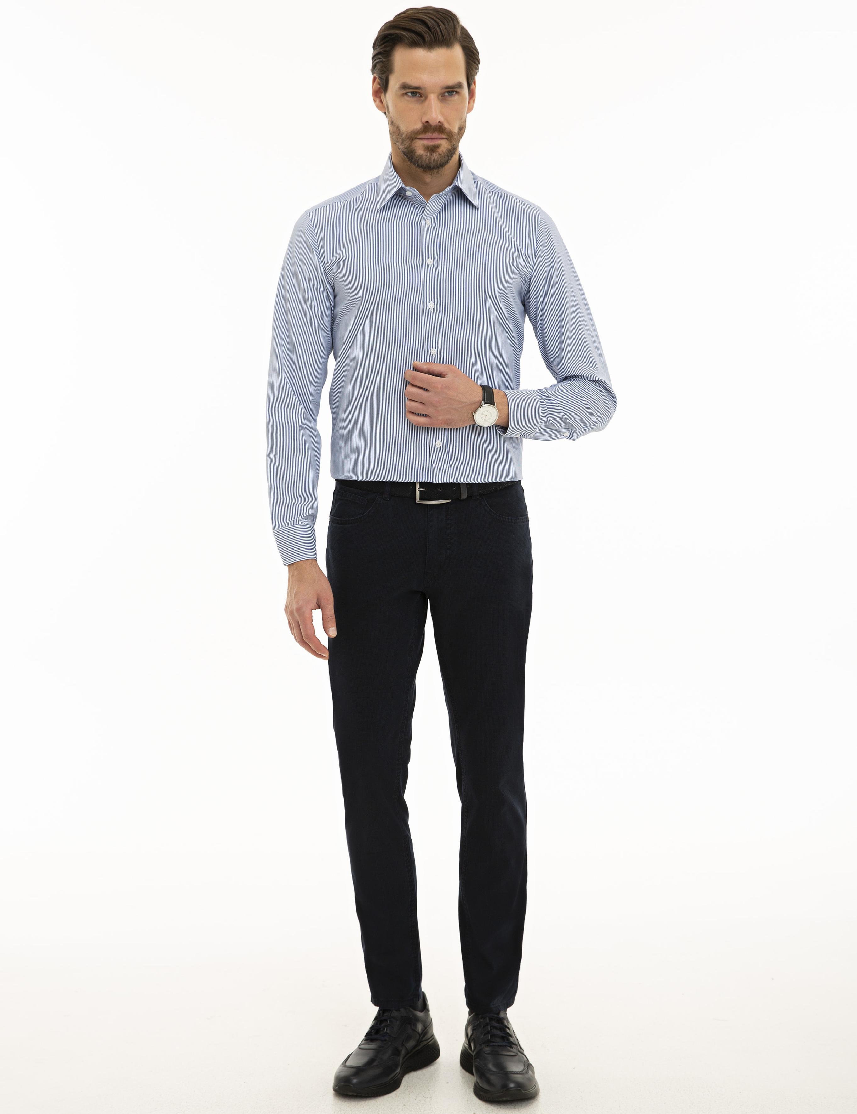 Mavi Slim Fit Uzun Kollu Gömlek