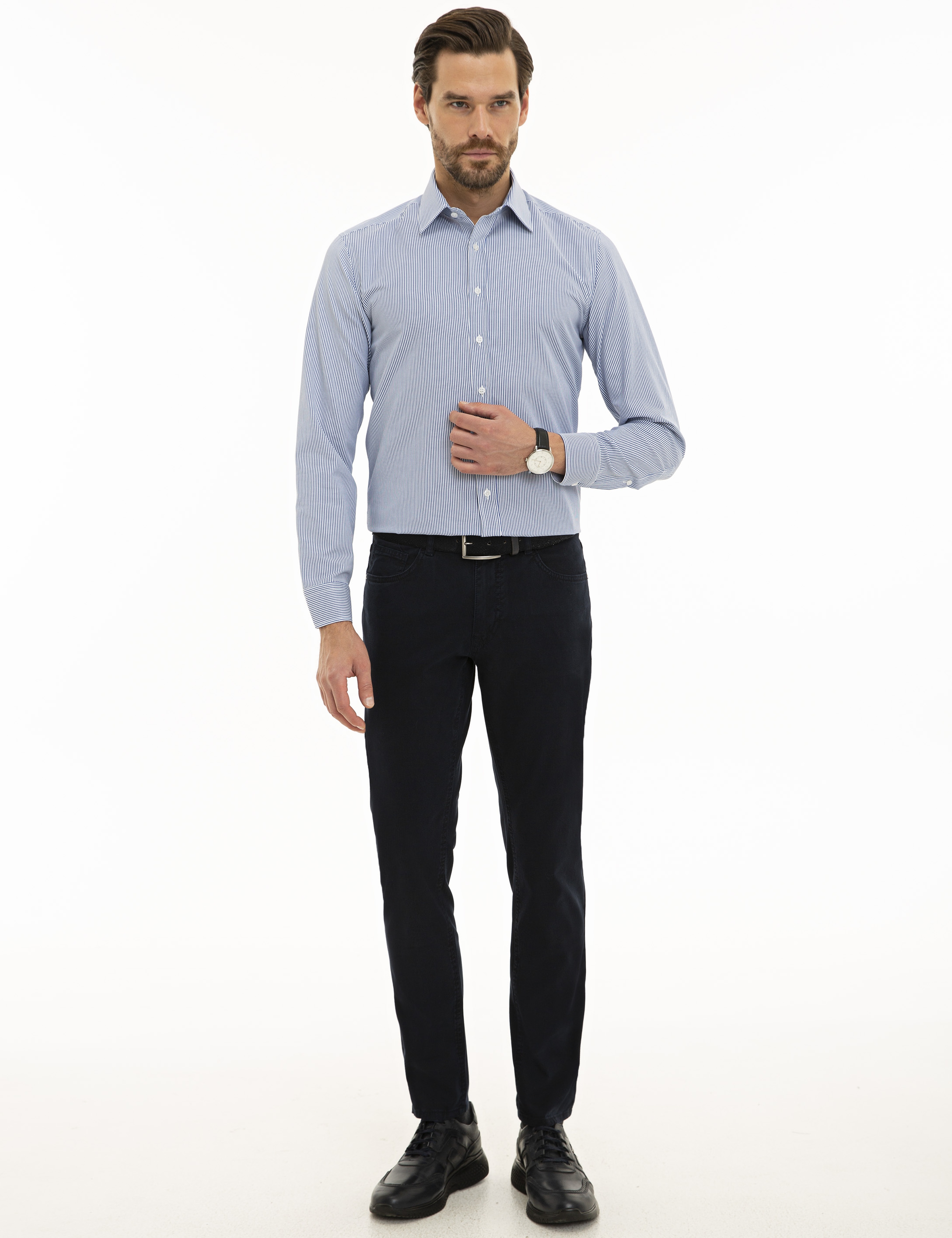 Mavi Slim Fit Uzun Kollu Gömlek