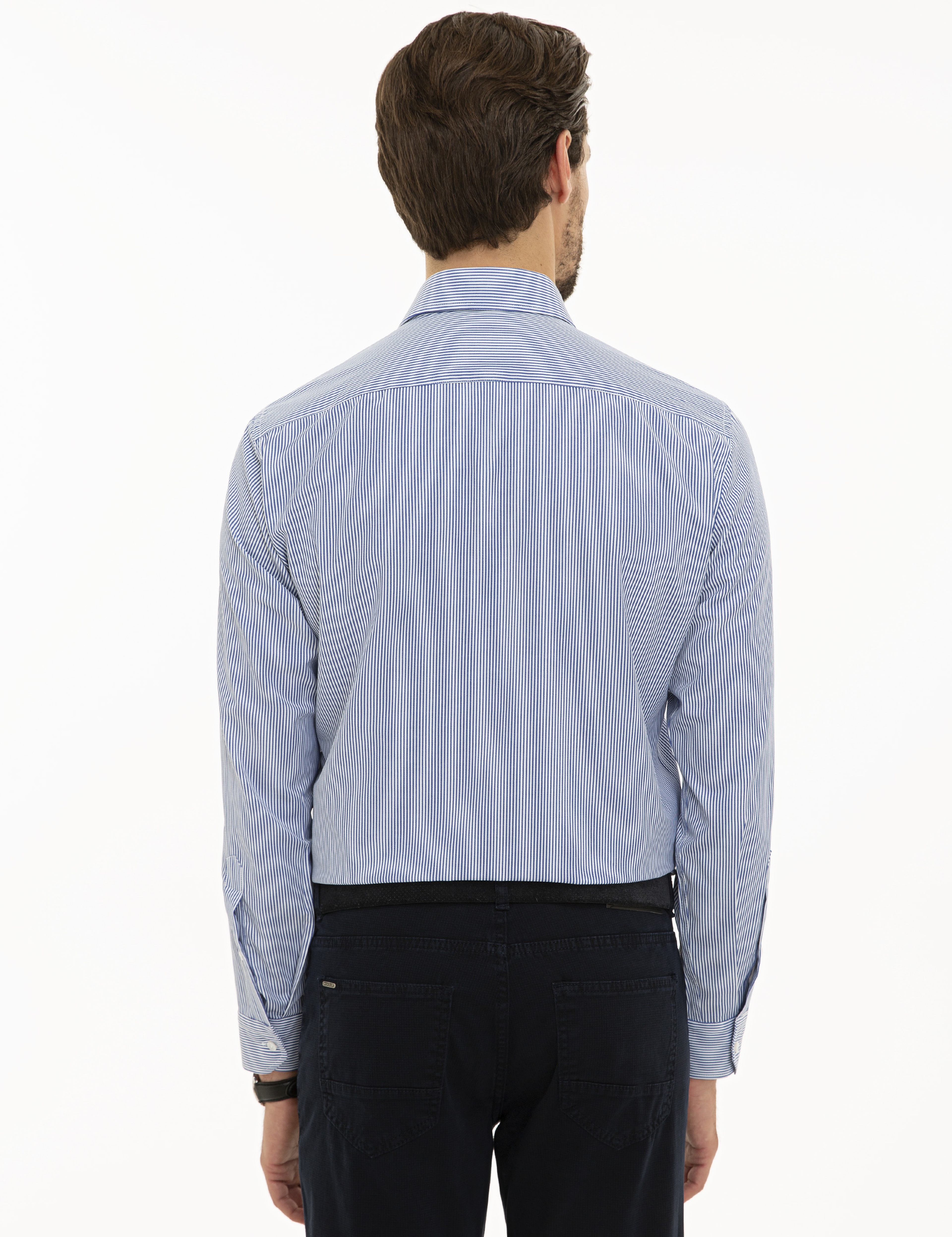Mavi Slim Fit Uzun Kollu Gömlek - Image 3