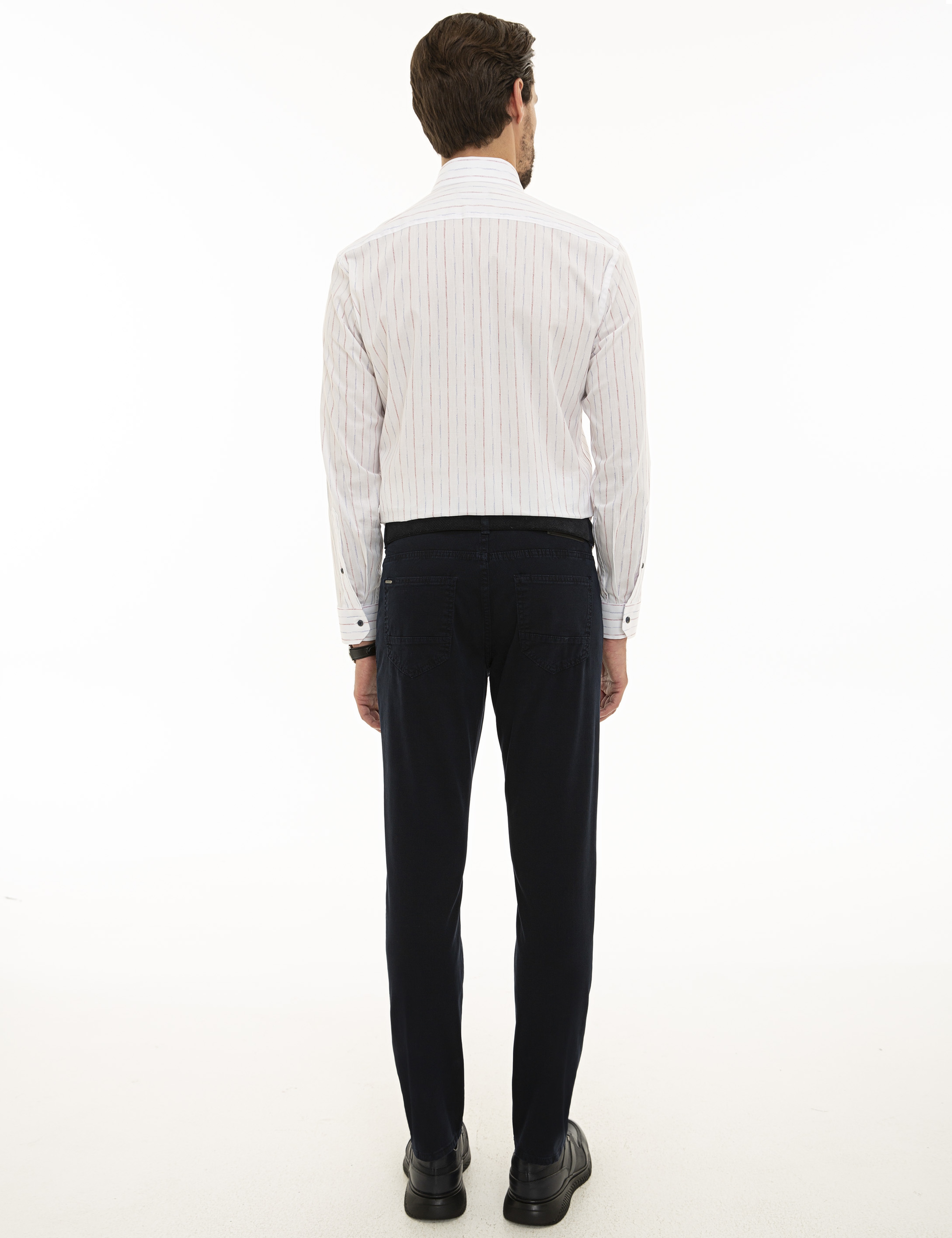 Lacivert Slim Fit Kanvas Pantolon