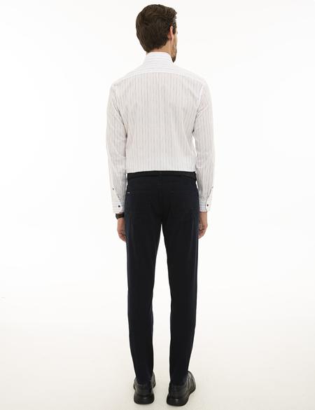 Lacivert Slim Fit Kanvas Pantolon - 50229216023