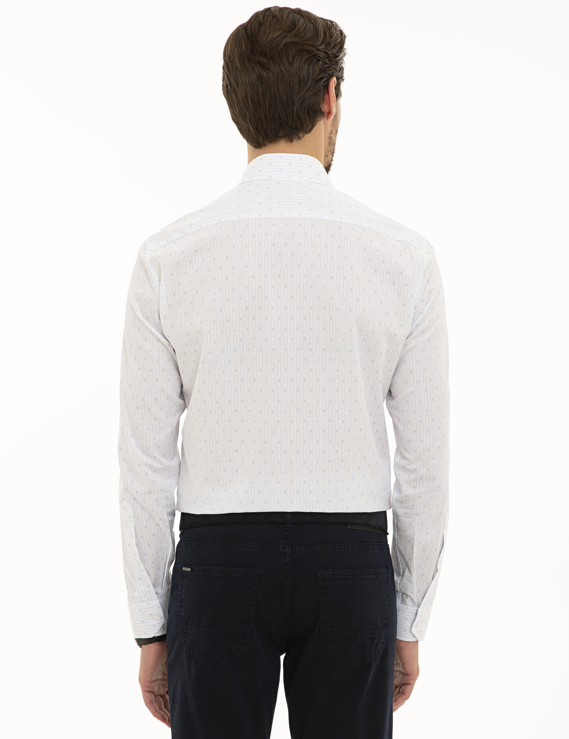 Beyaz Slim Fit Uzun Kollu Gömlek - Image 3