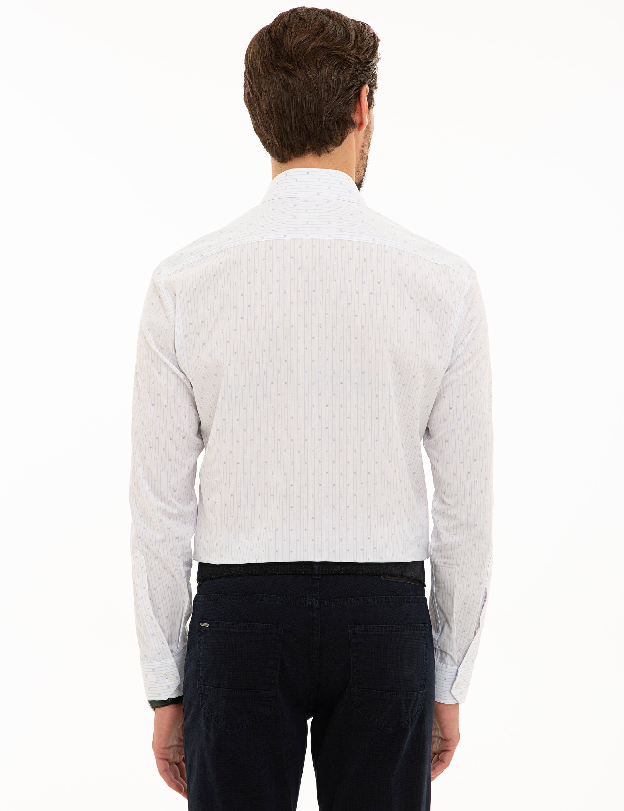 Beyaz Slim Fit Uzun Kollu Gömlek