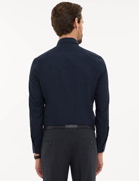 Lacivert Slim Fit Basic Gömlek - 50233527035