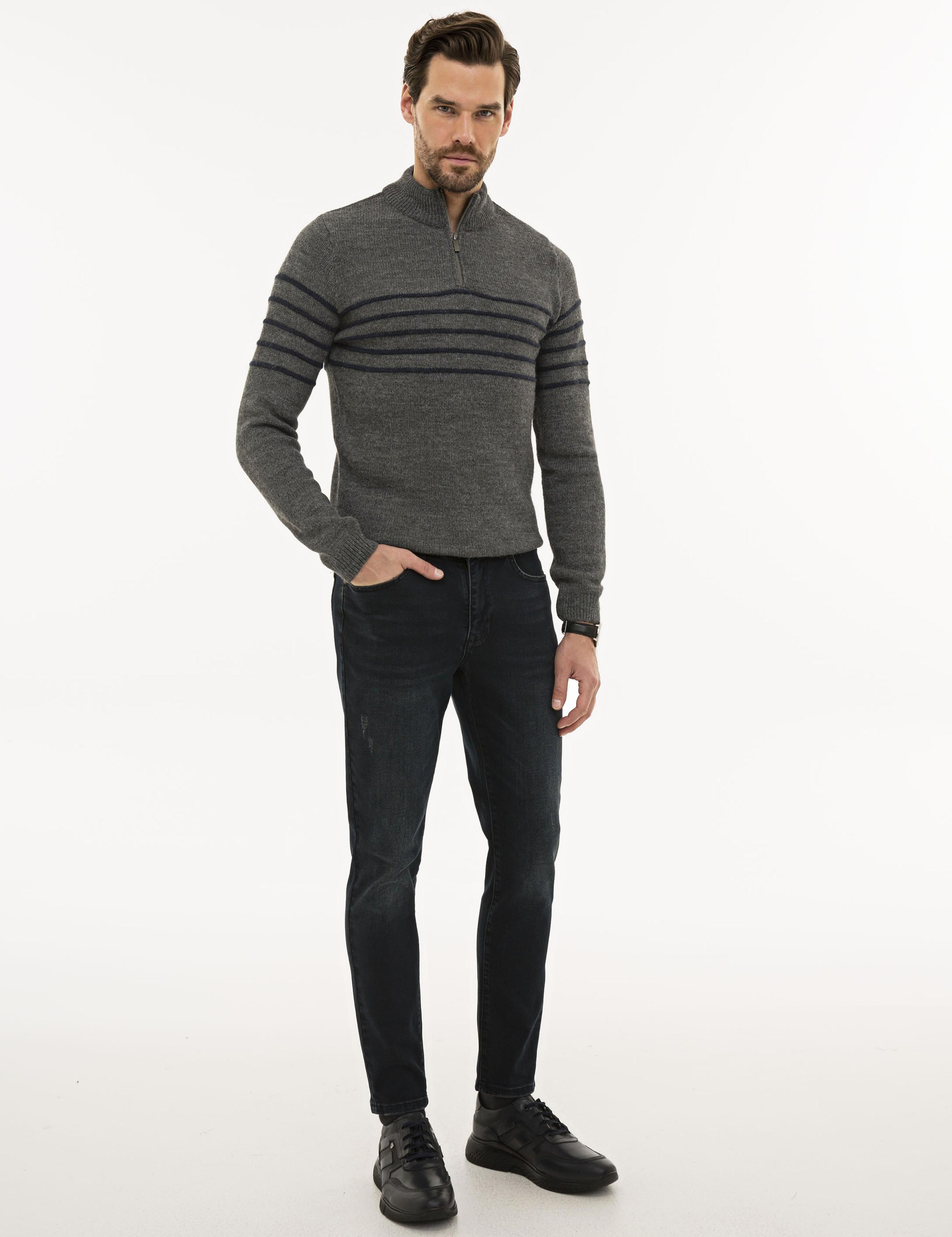 Koyu Lacivert Real Slim Fit Denim Pantolon