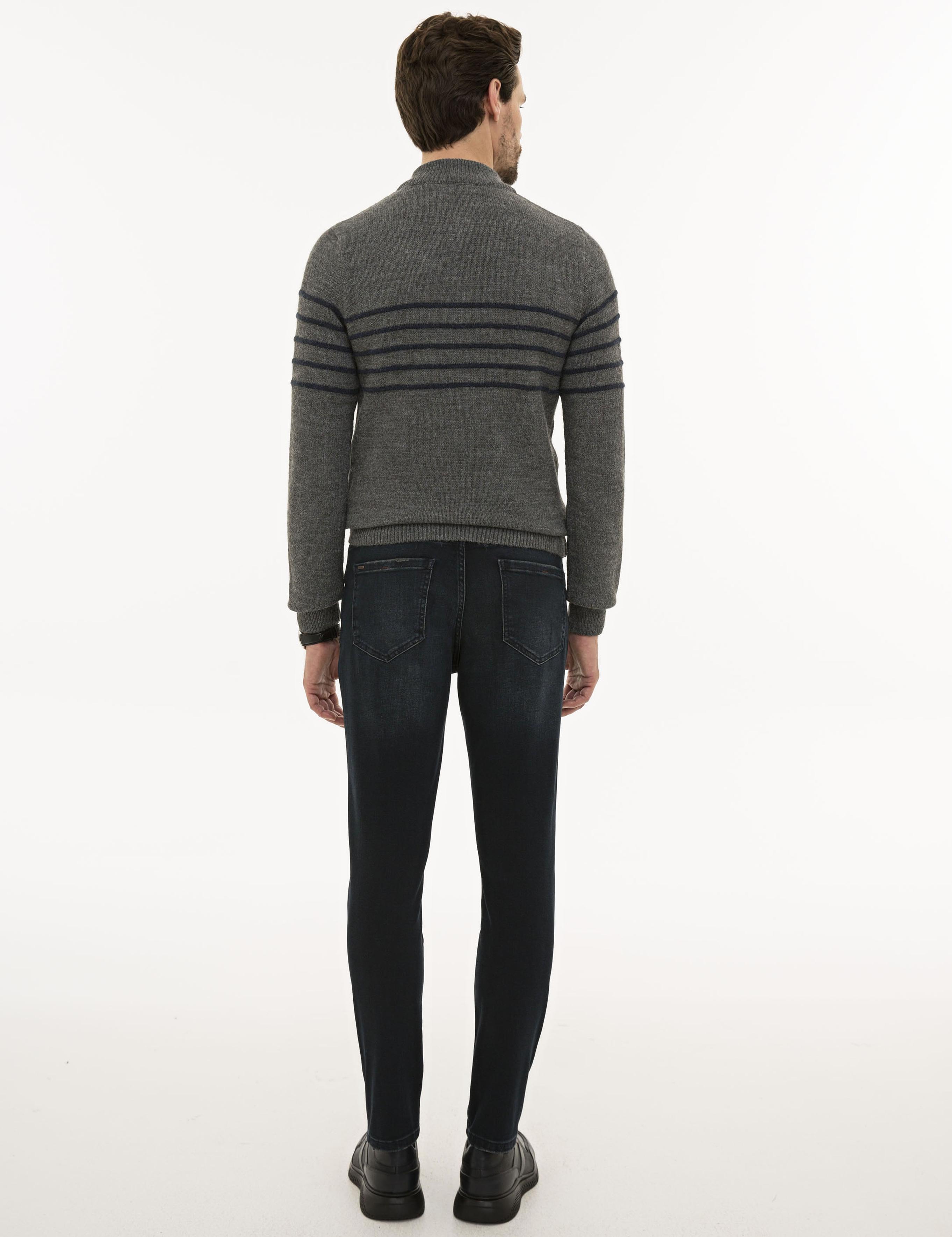 Koyu Lacivert Real Slim Fit Denim Pantolon