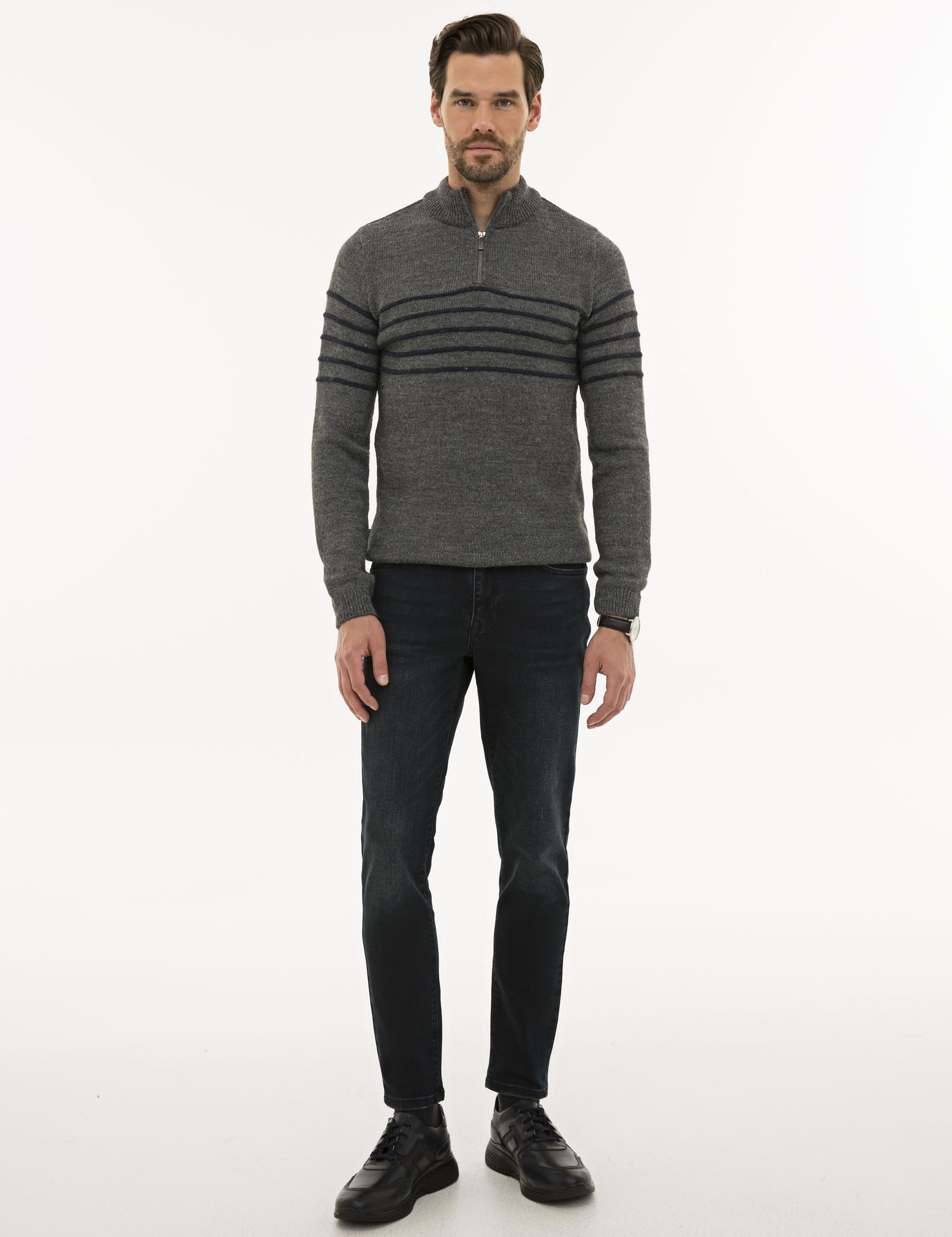 Koyu Lacivert Real Slim Fit Denim Pantolon