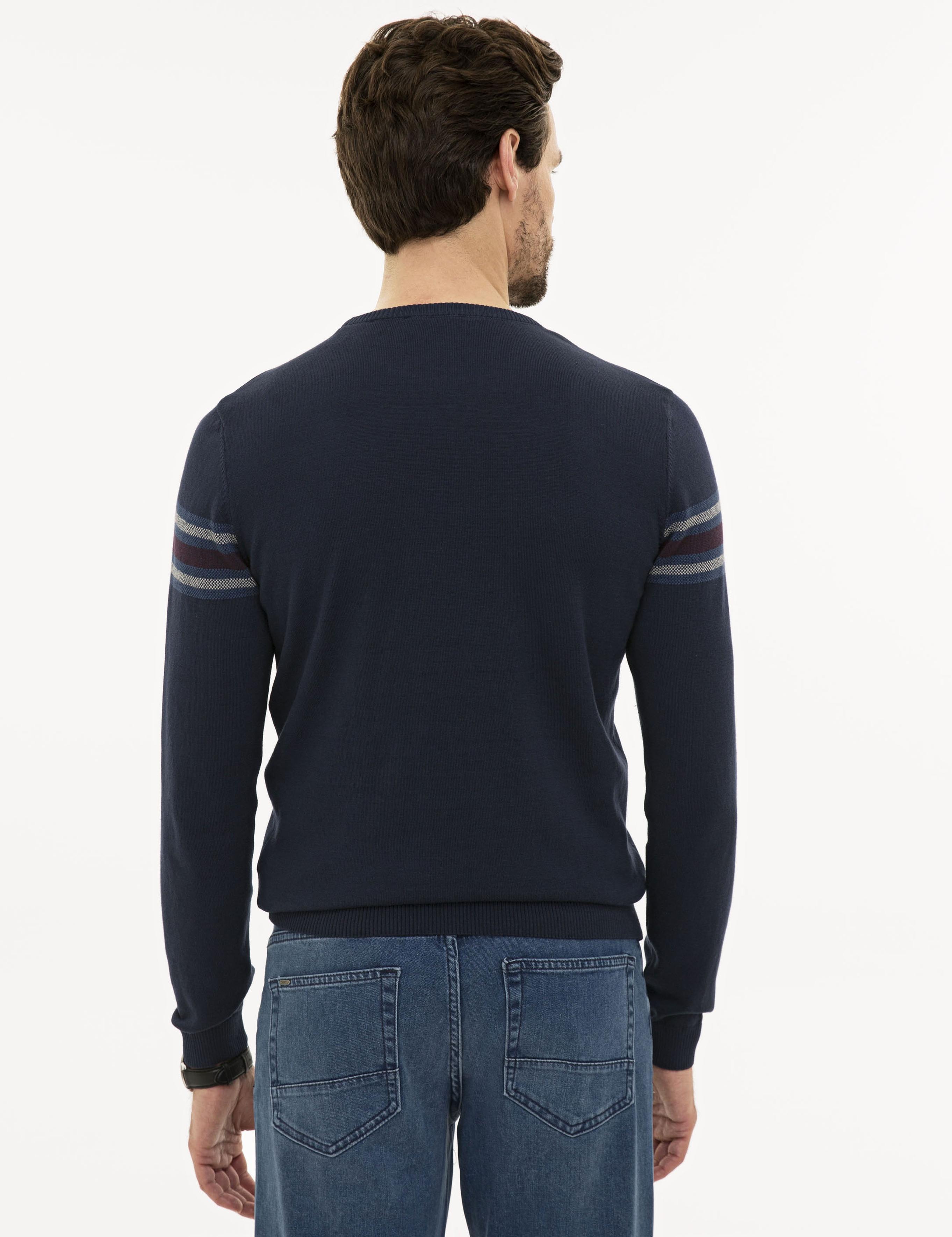 Lacivert Slim Fit Triko Kazak