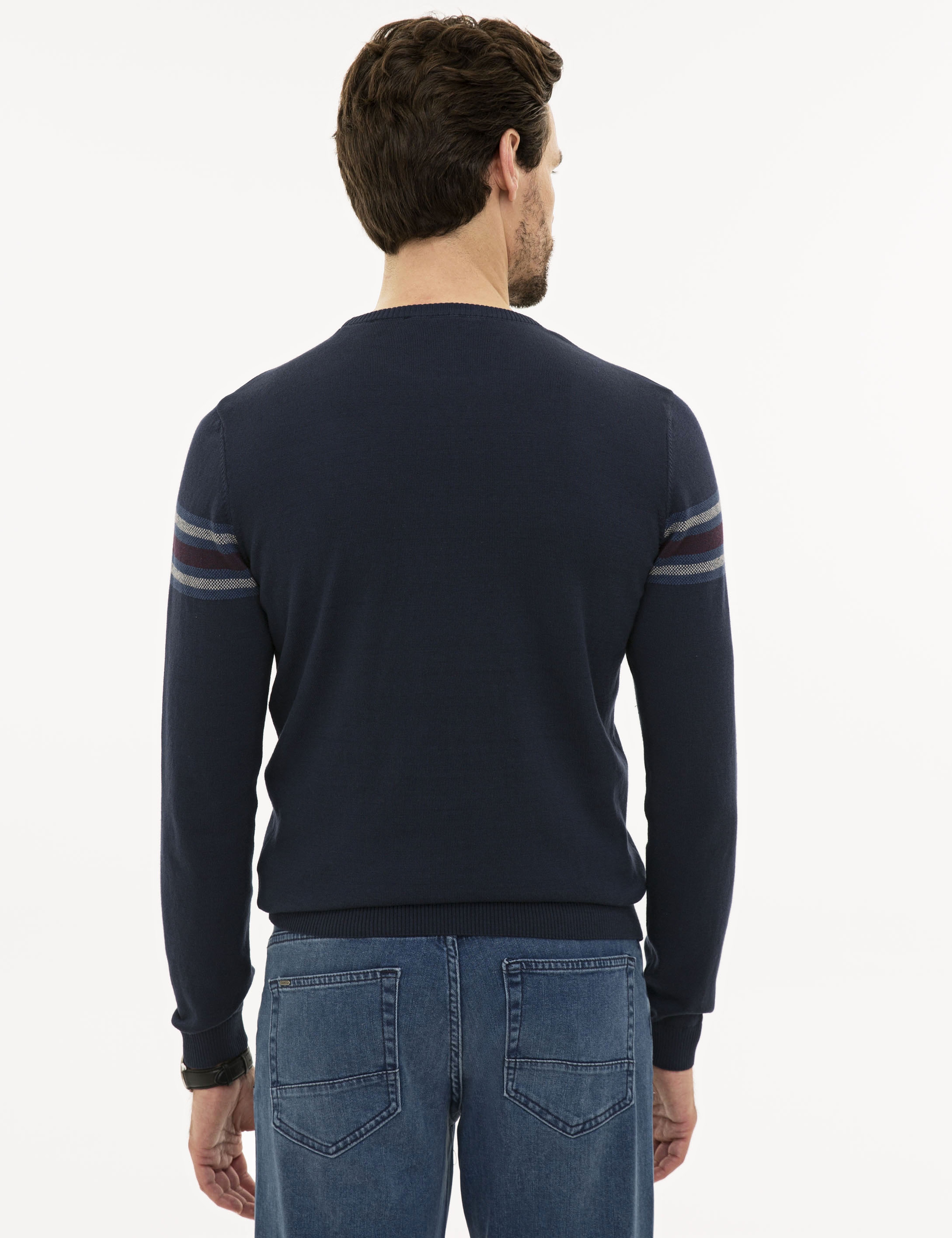 Lacivert Slim Fit Triko Kazak