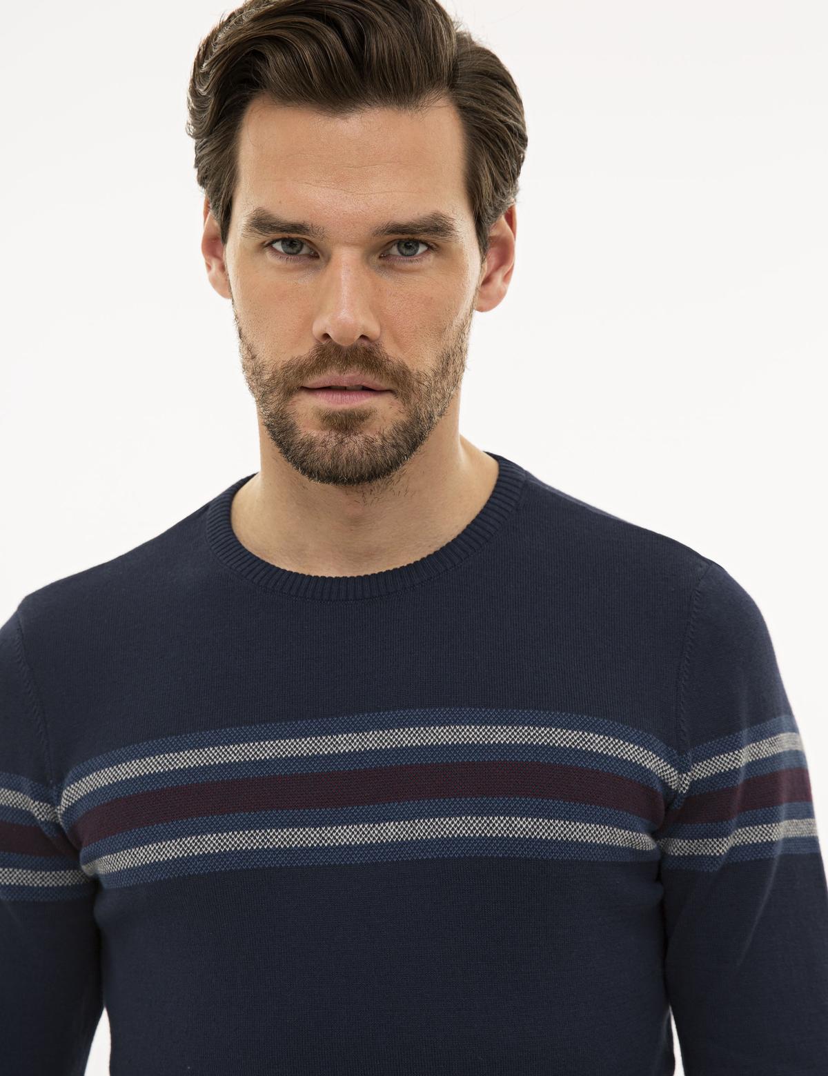 Lacivert Slim Fit Triko Kazak - 50233724007