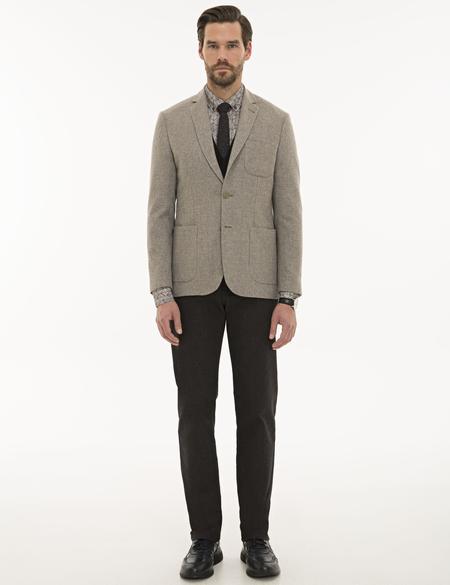 Açık Kahverengi Slim Fit Ceket - 50225497014