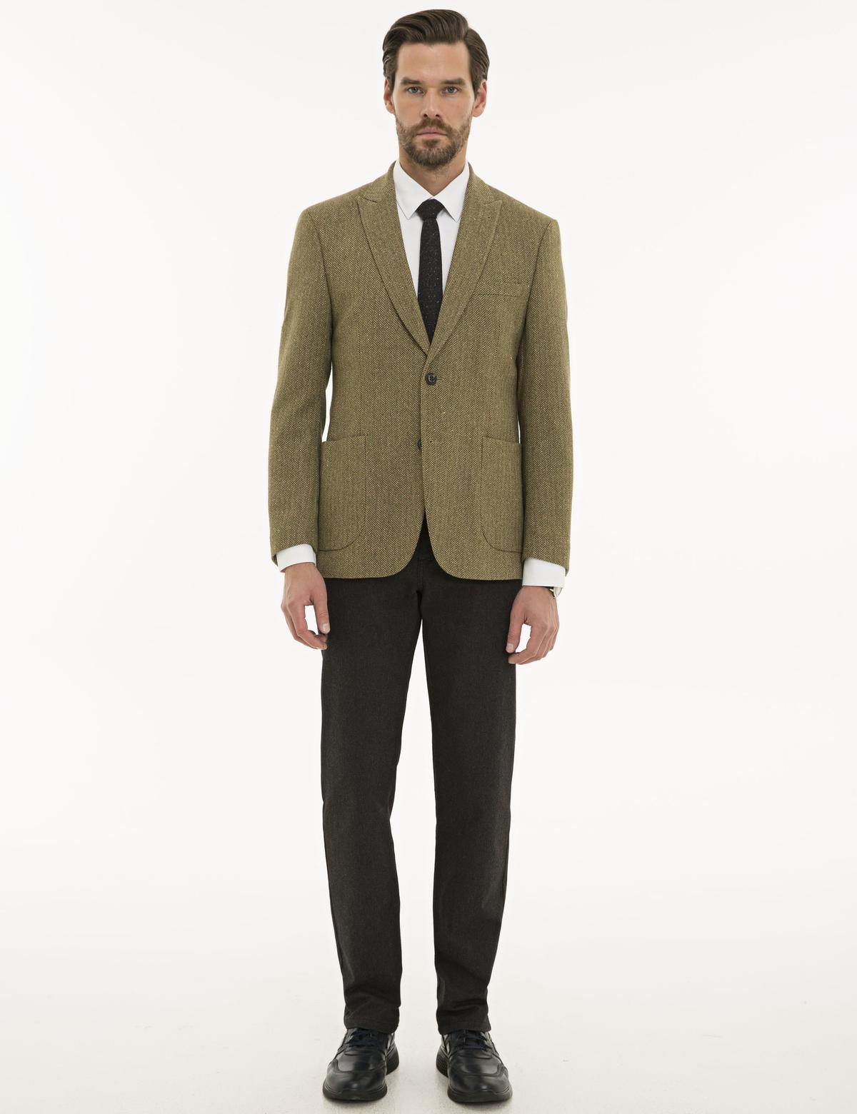 Yeşil Slim Fit Ceket - 50225486005