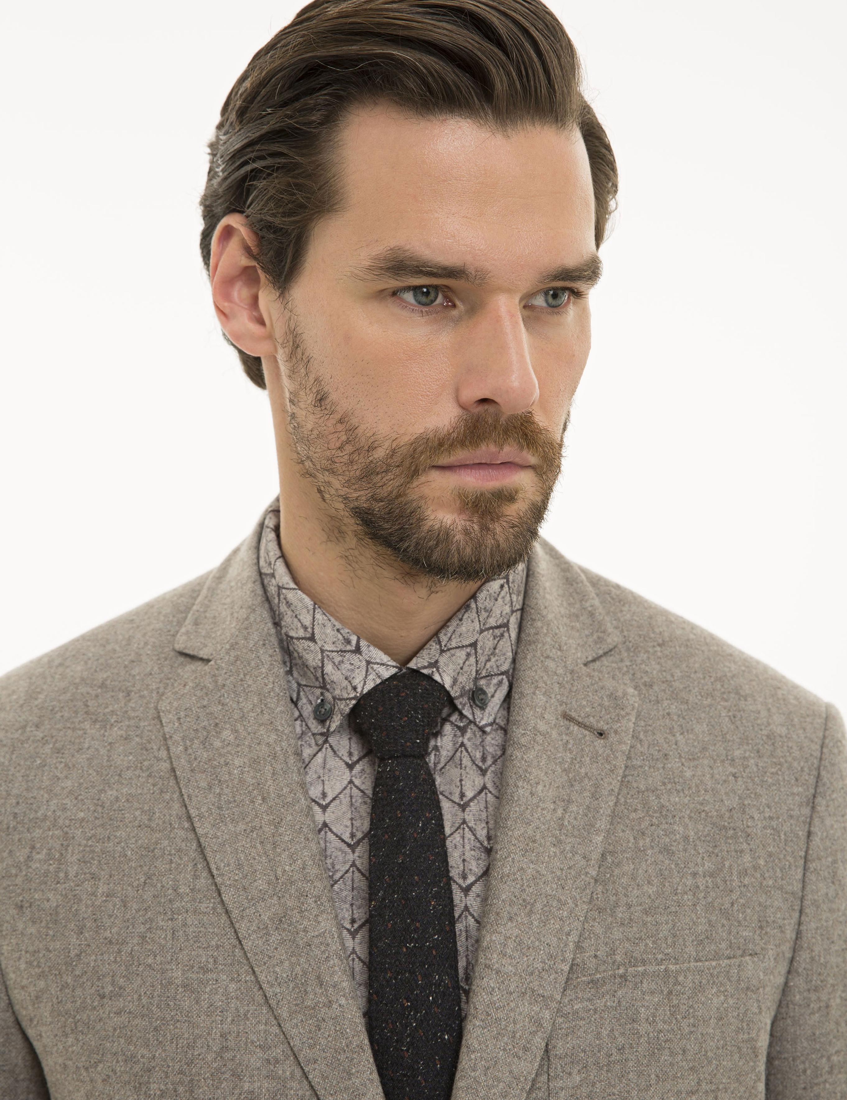 Açık Kahverengi Slim Fit Ceket