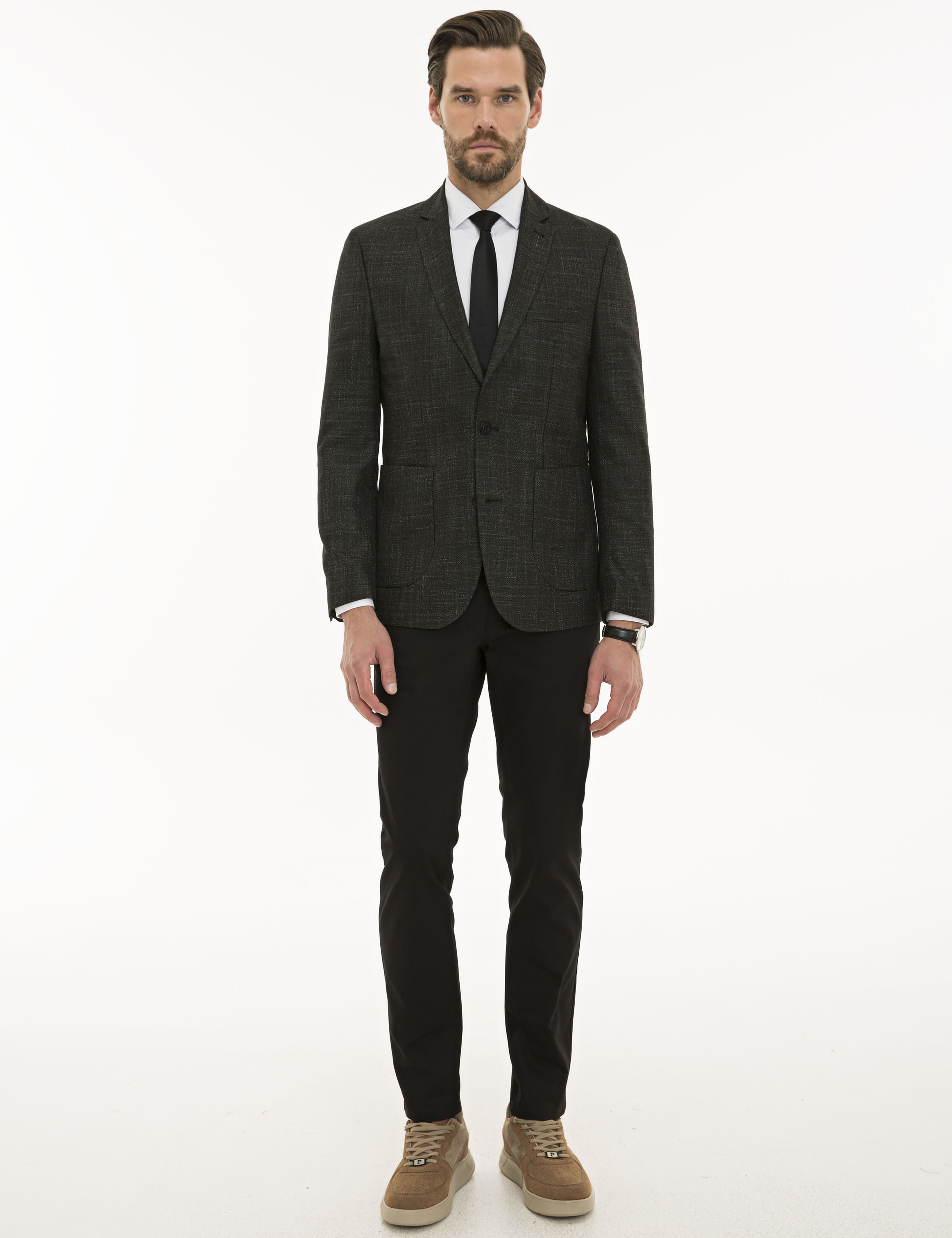 Siyah Slim Fit Ceket - Image 5