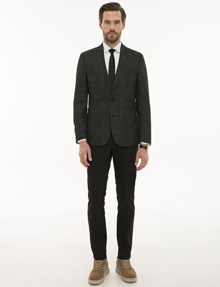 Siyah Slim Fit Ceket - 50225993005