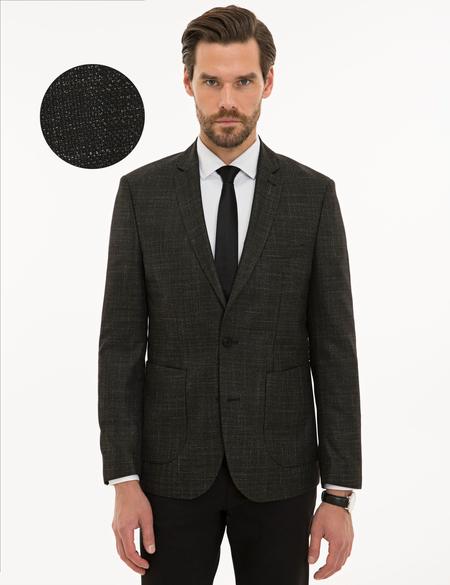 Siyah Slim Fit Ceket - 50225993005