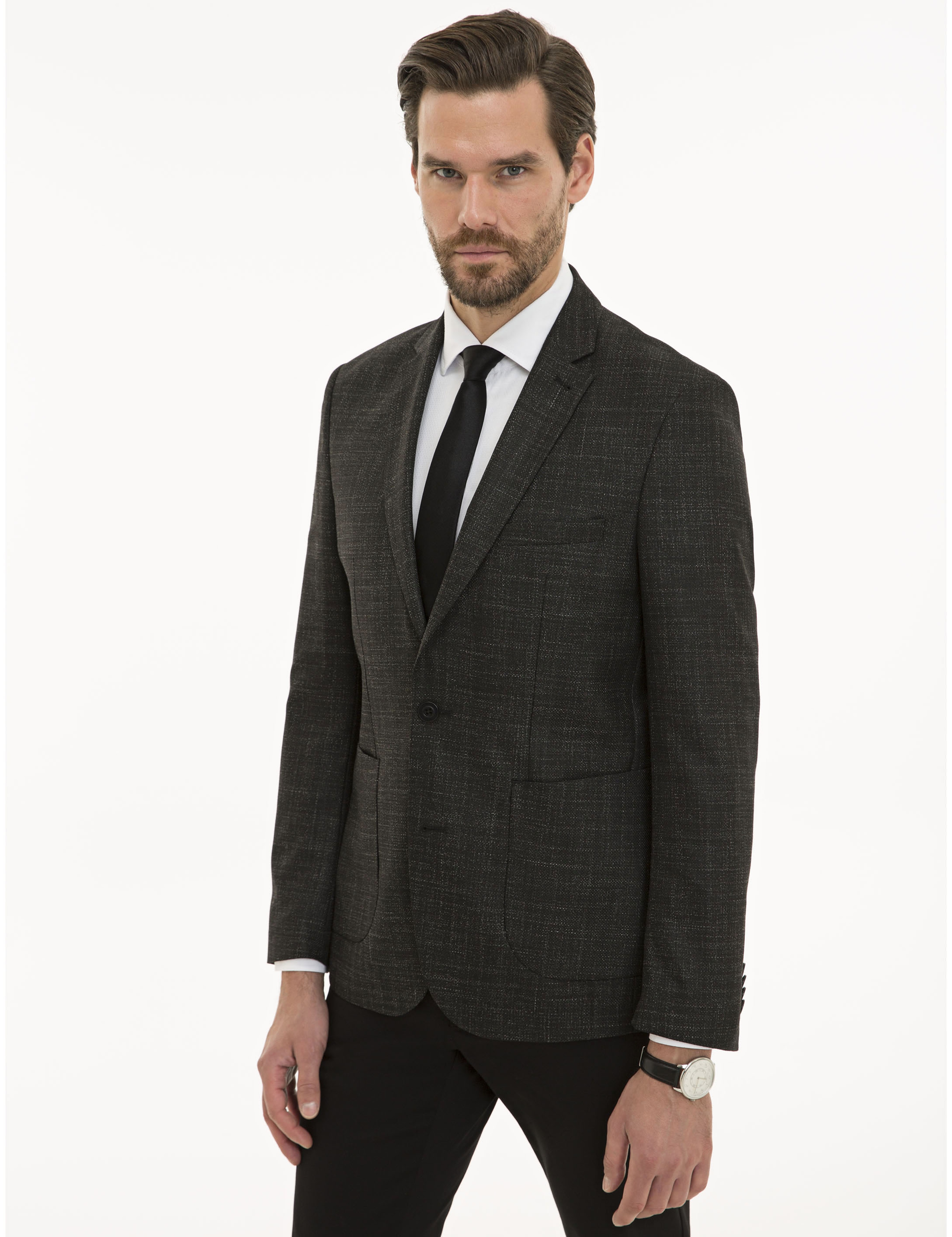 Siyah Slim Fit Ceket - Image 3