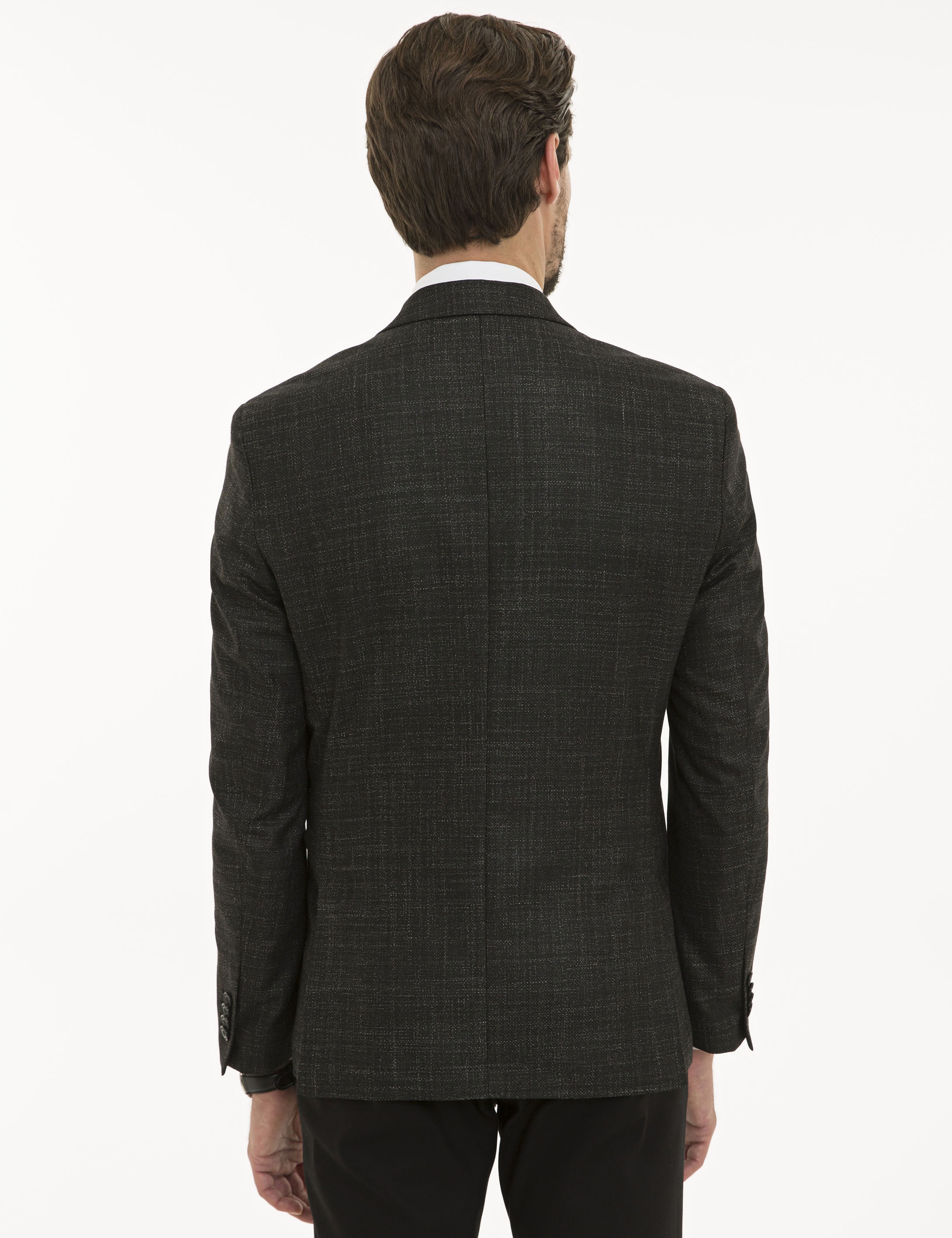 Siyah Slim Fit Ceket - Image 4