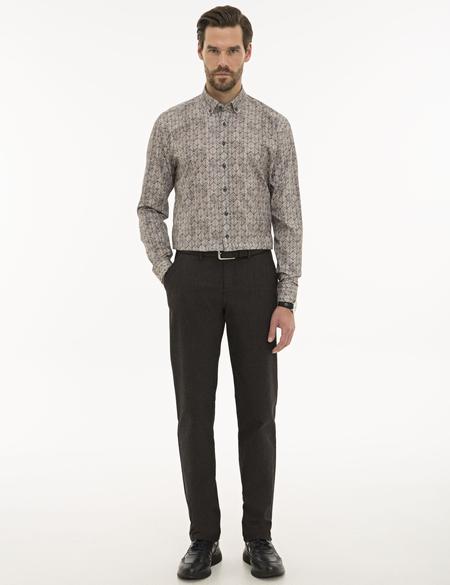 Siyah Regular Fit Kanvas Pantolon - 50230230034