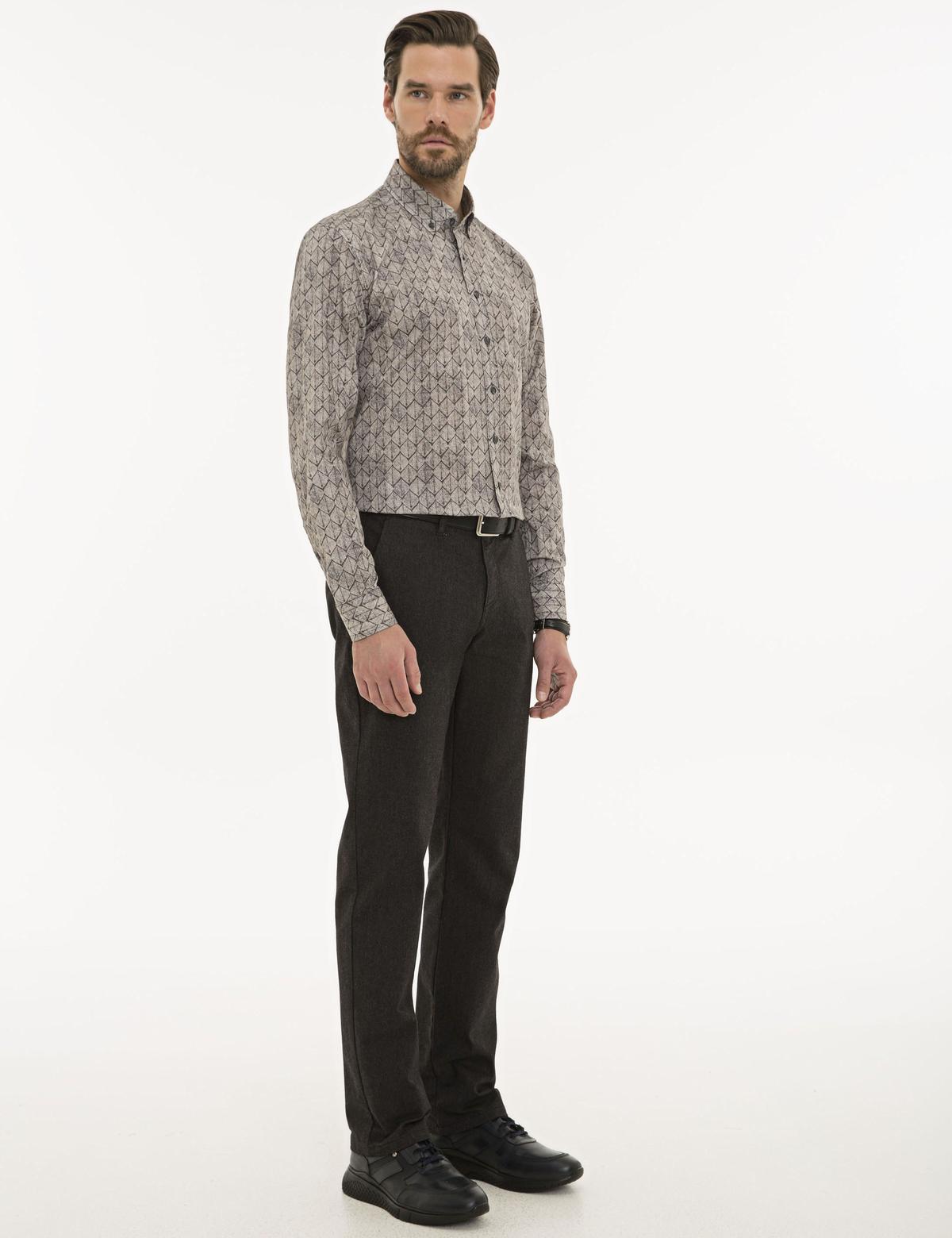 Siyah Regular Fit Kanvas Pantolon - 50230230034