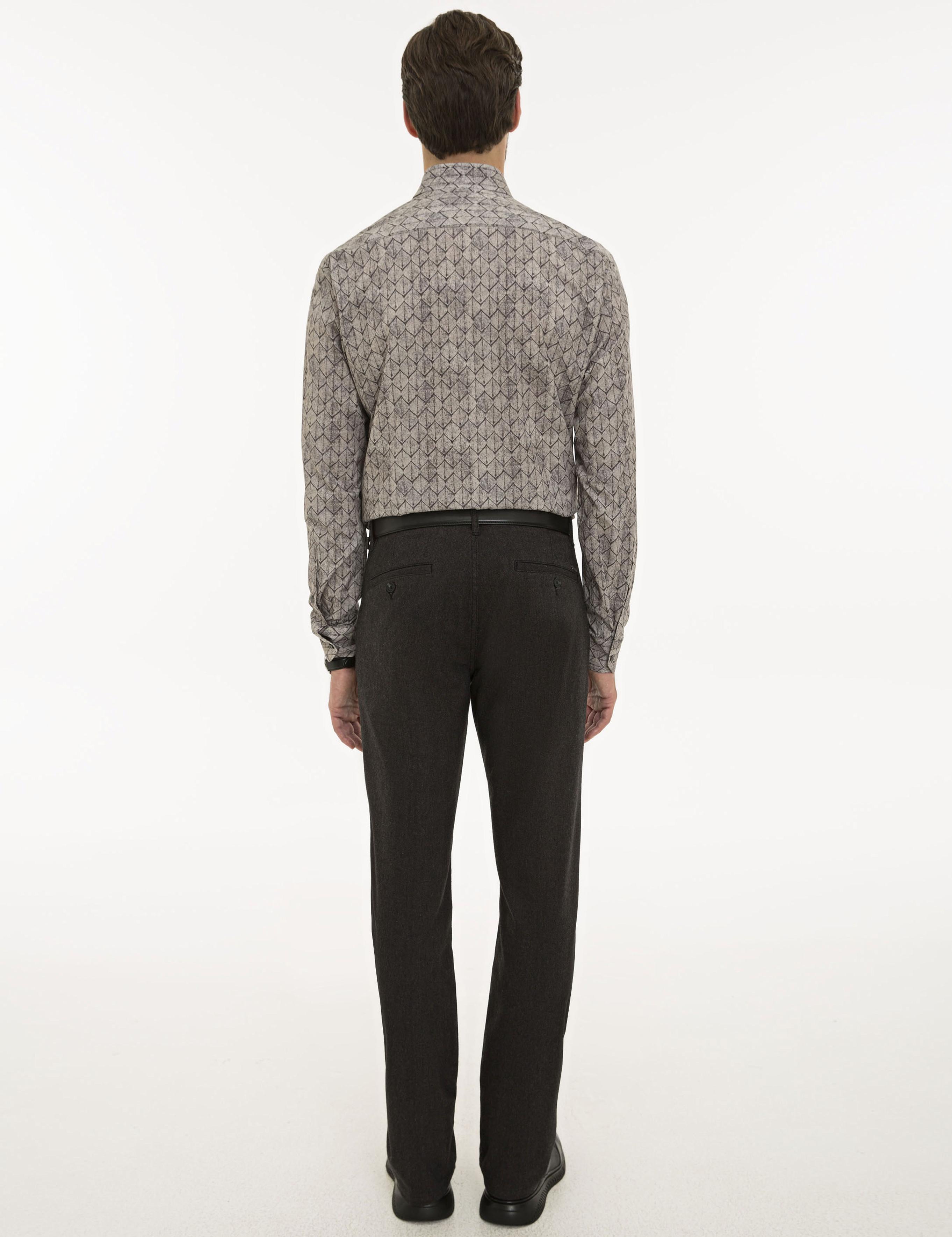 Siyah Regular Fit Kanvas Pantolon