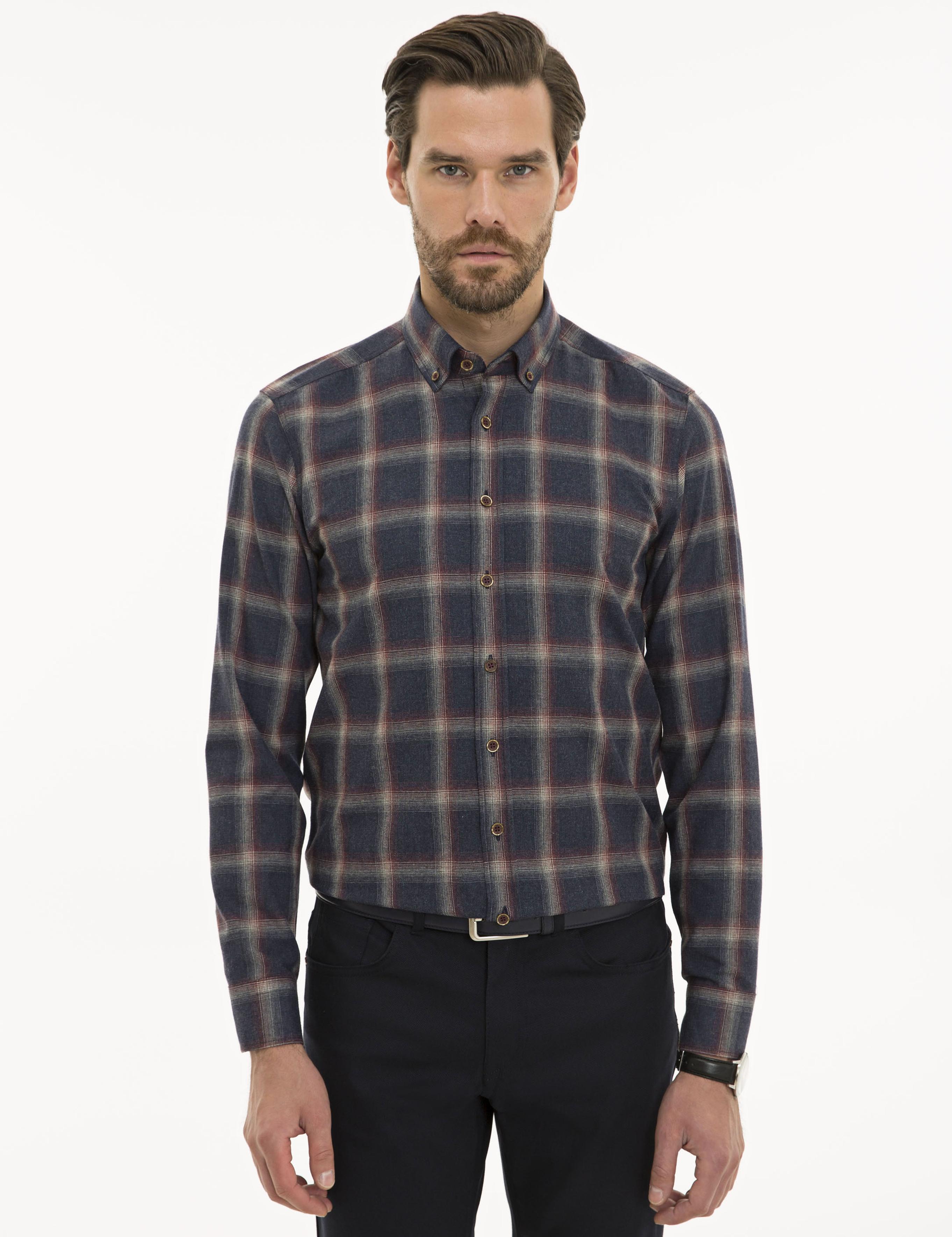 Lacivert Slim Fit Gömlek