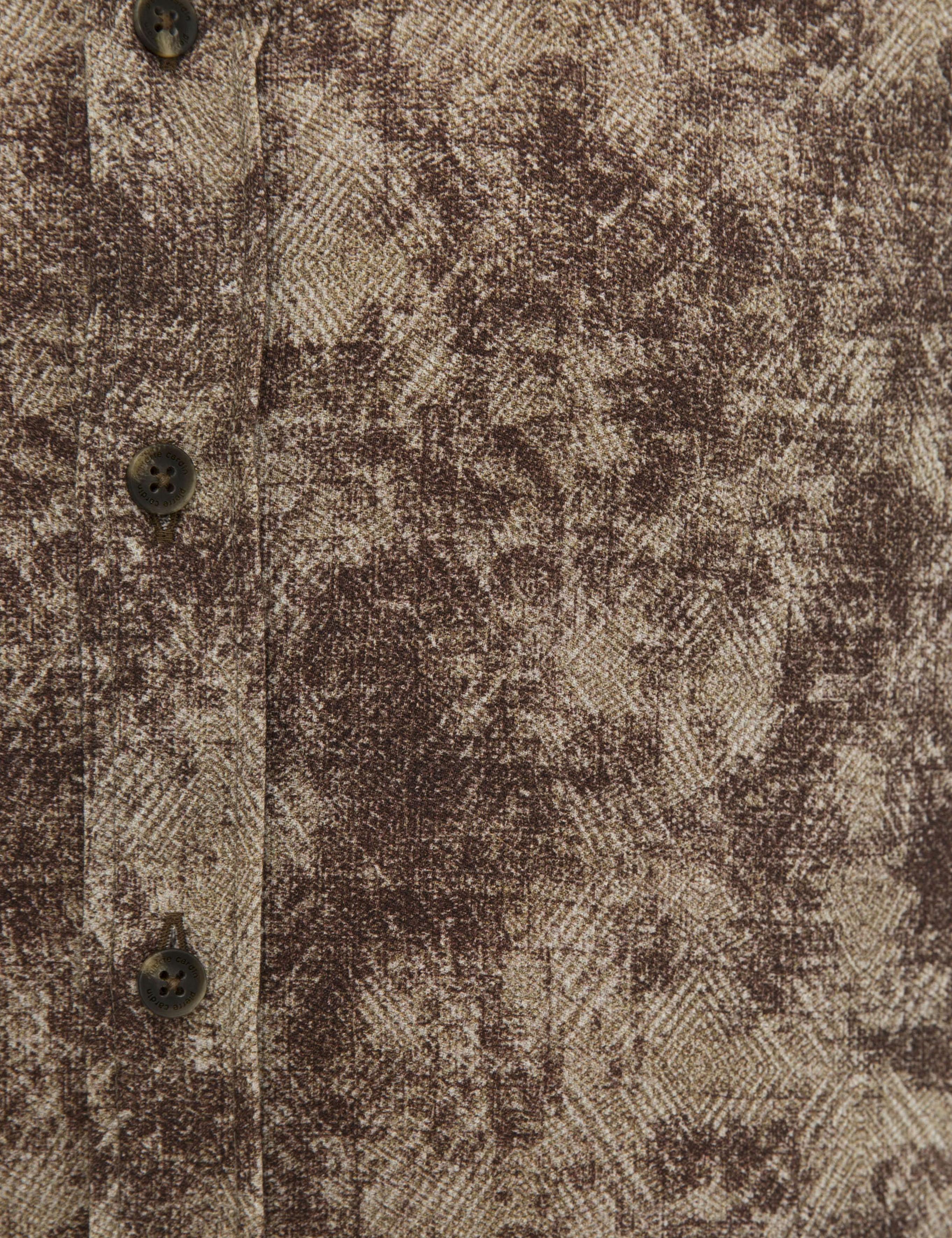 Kahverengi Slim Fit Uzun Kollu Gömlek