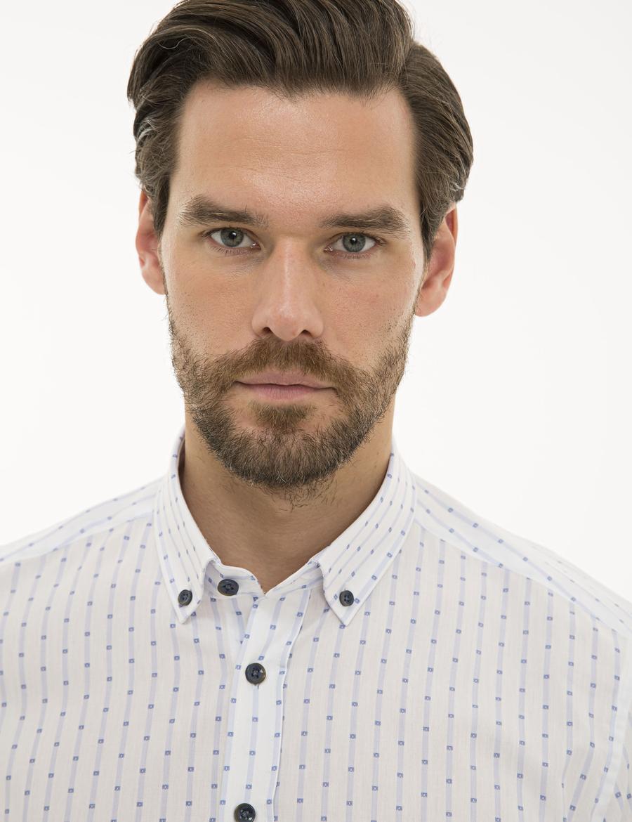 Beyaz Slim Fit Uzun Kollu Gömlek