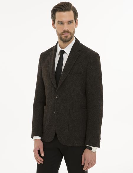 Kahverengi Slim Fit Ceket - 50229109035