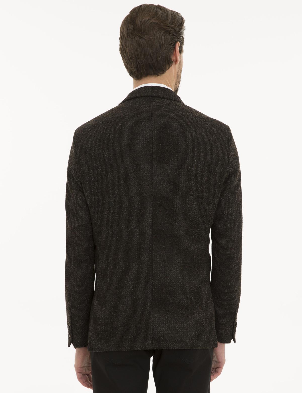 Kahverengi Slim Fit Ceket - 50229109035