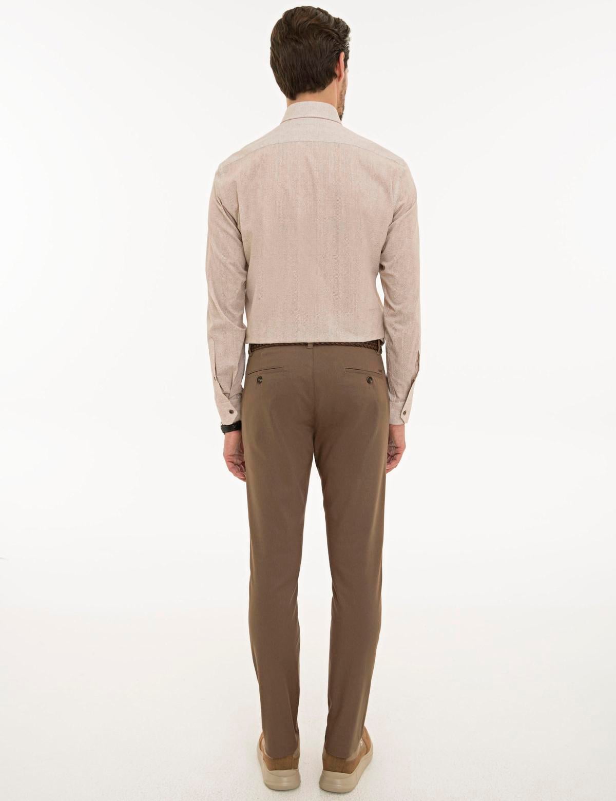 Açık Kahverengi Slim Fit Kanvas Pantolon - 50230391005