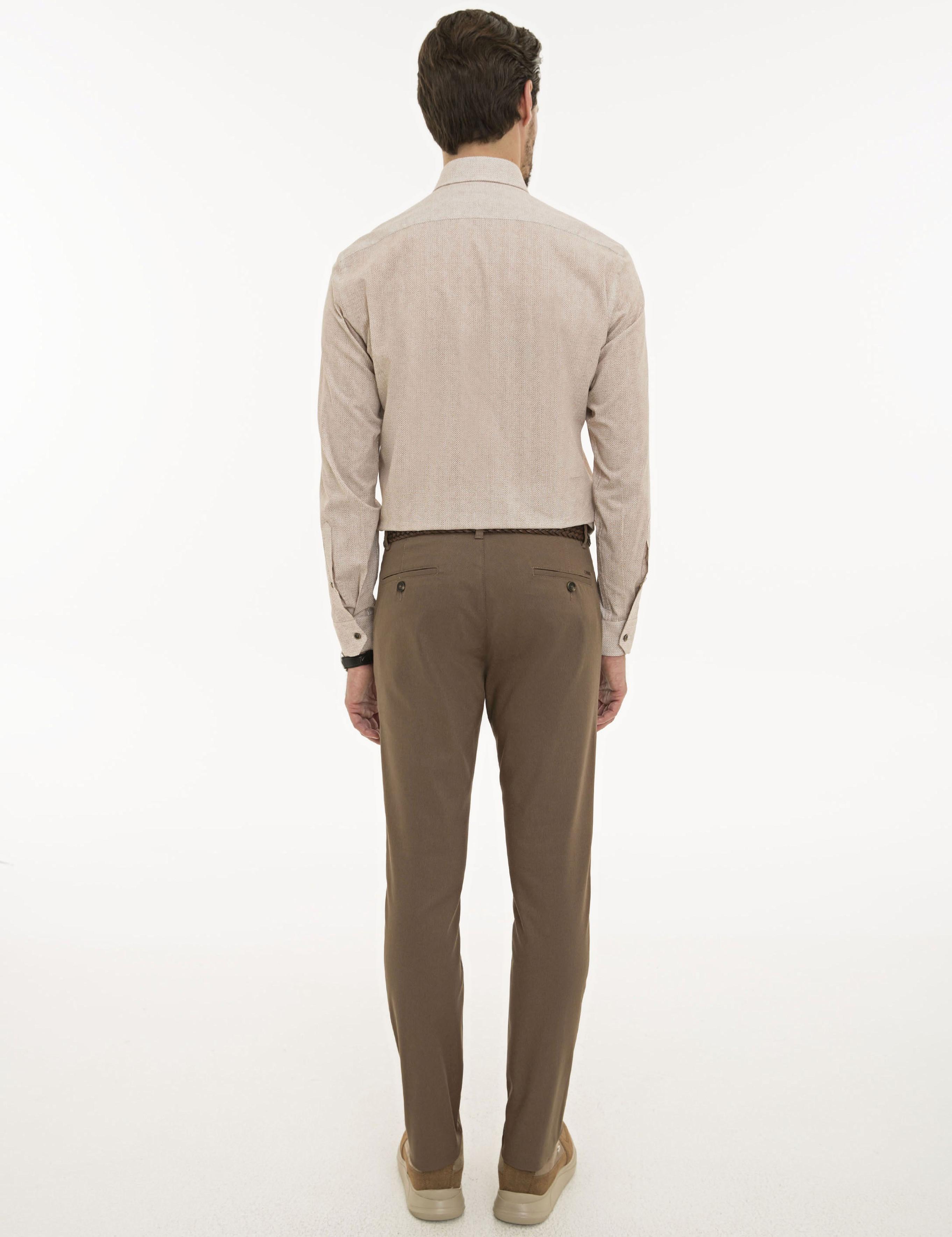 Açık Kahverengi Slim Fit Kanvas Pantolon