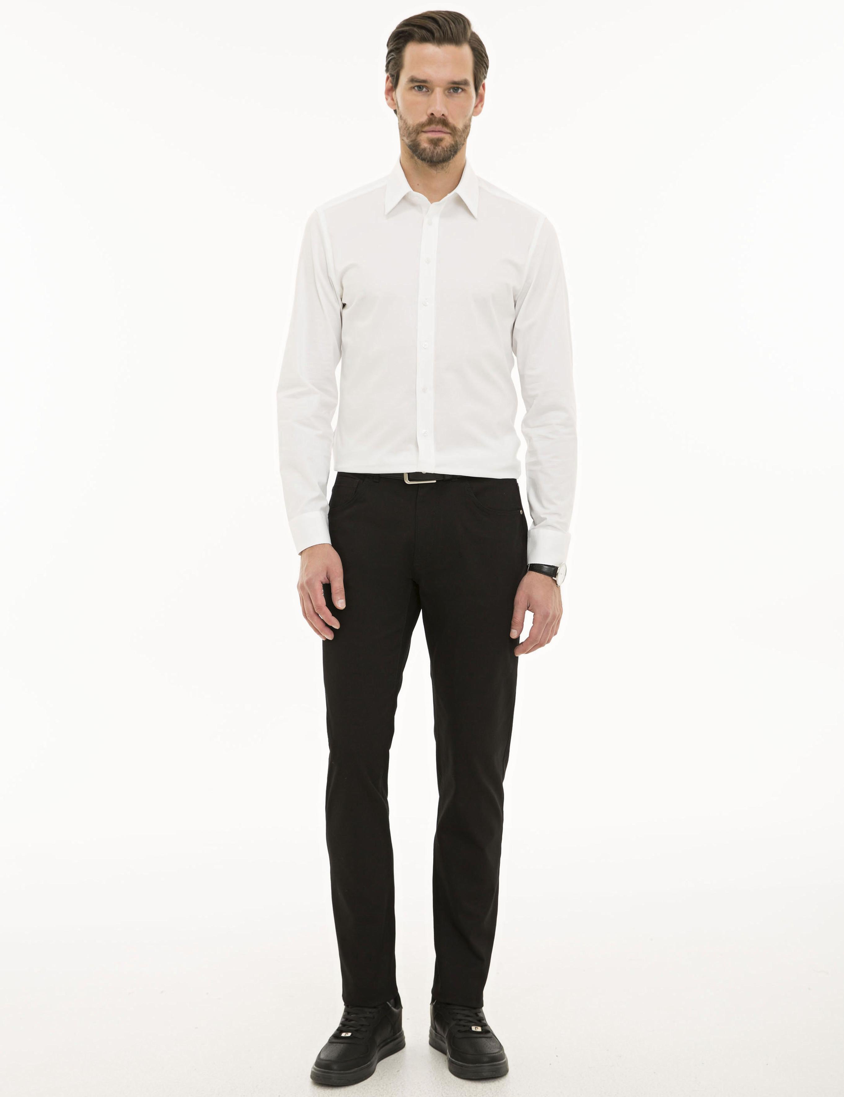Siyah Slim Fit Chino Pantolon