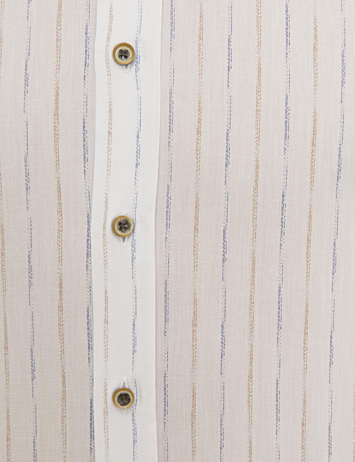 Bej Slim Fit Uzun Kollu Gömlek - 50230246016