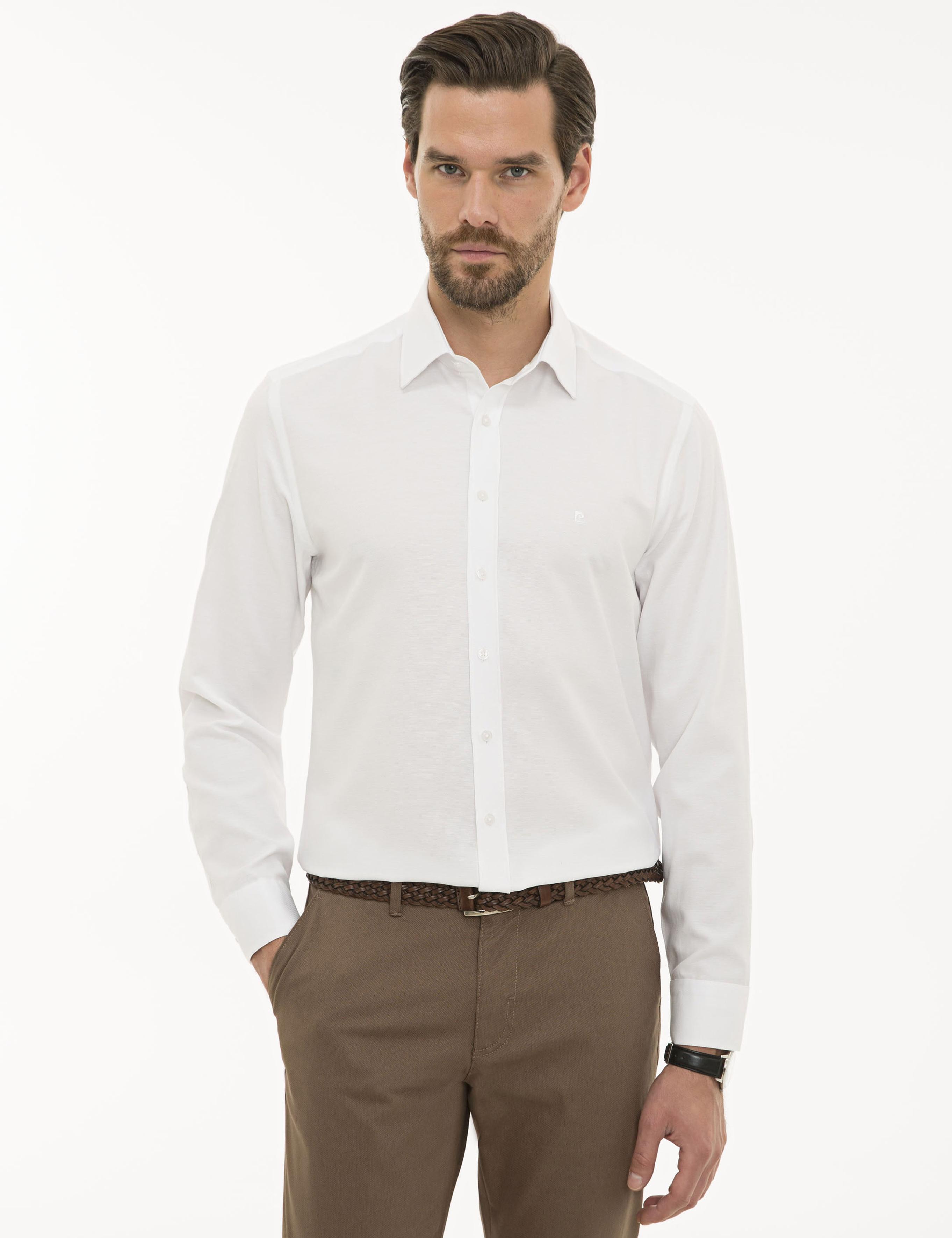 Beyaz Slim Fit Oxford Gömlek