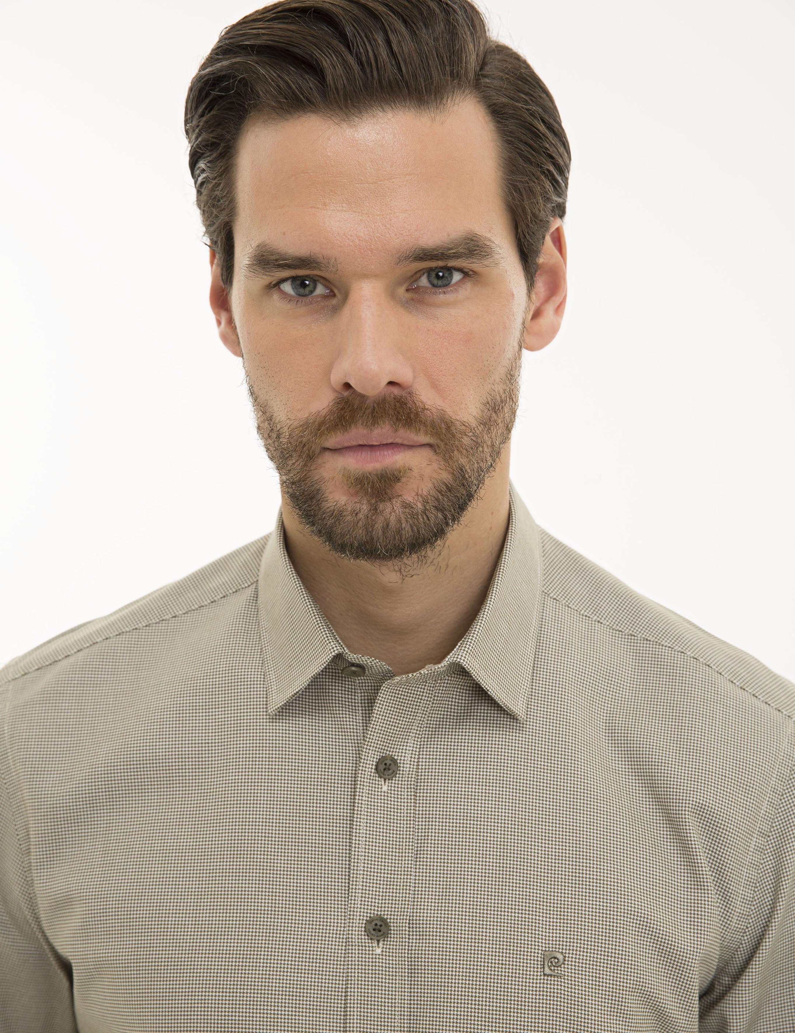 Haki Slim Fit Uzun Kollu Gömlek