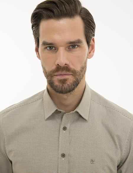 Haki Slim Fit Uzun Kollu Gömlek - 50227454040