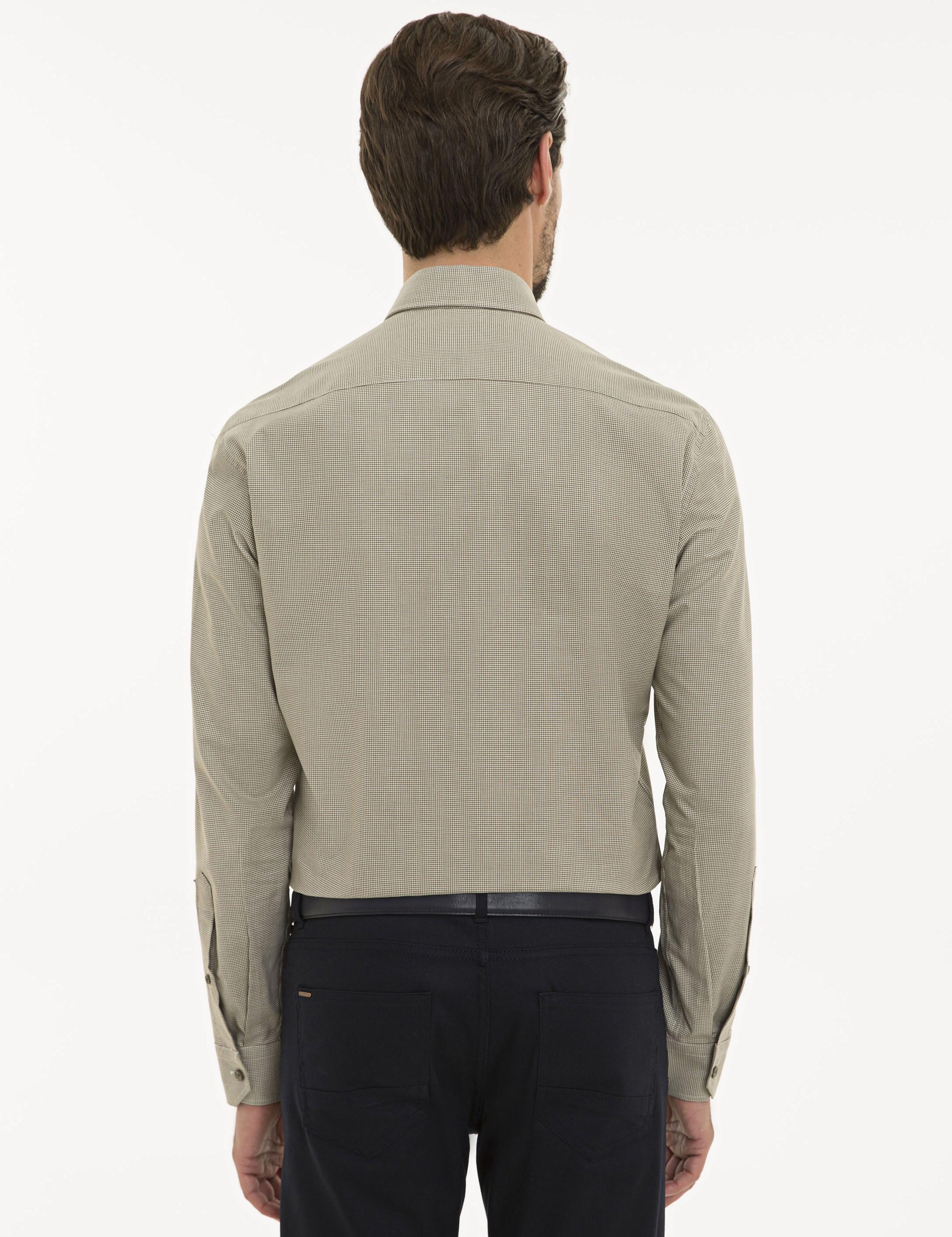 Haki Slim Fit Uzun Kollu Gömlek