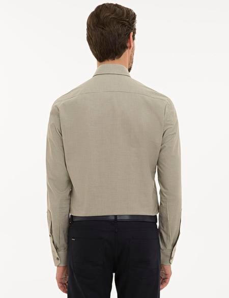 Haki Slim Fit Uzun Kollu Gömlek - 50227454040