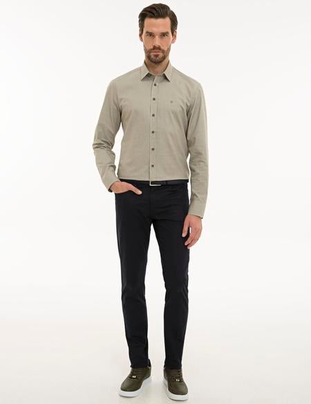 Haki Slim Fit Uzun Kollu Gömlek - 50227454040