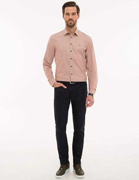 Turuncu Slim Fit Uzun Kollu Gömlek - 50227454049