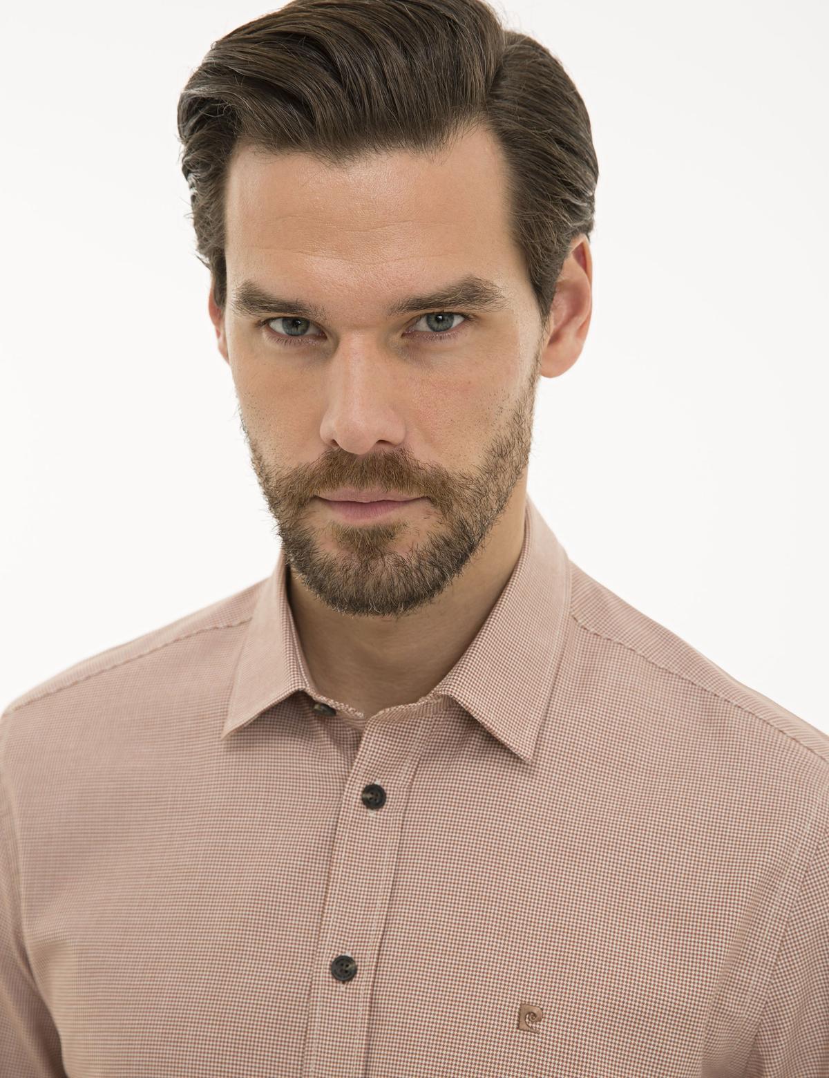 Turuncu Slim Fit Uzun Kollu Gömlek - 50227454049