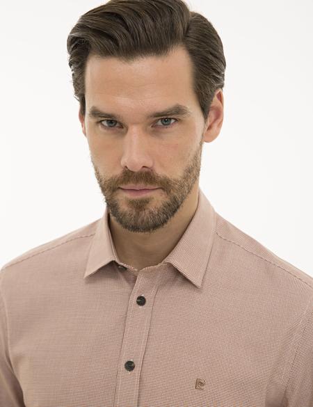 Turuncu Slim Fit Uzun Kollu Gömlek - 50227454049