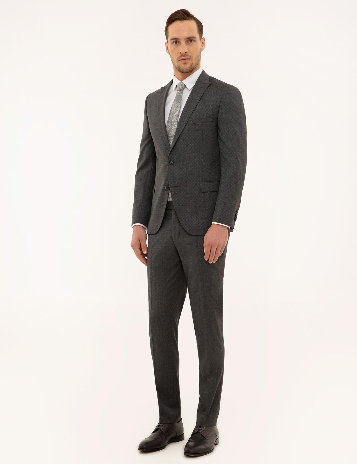 Gri Ekstra Slim Fit Takım Elbise - 50194028008