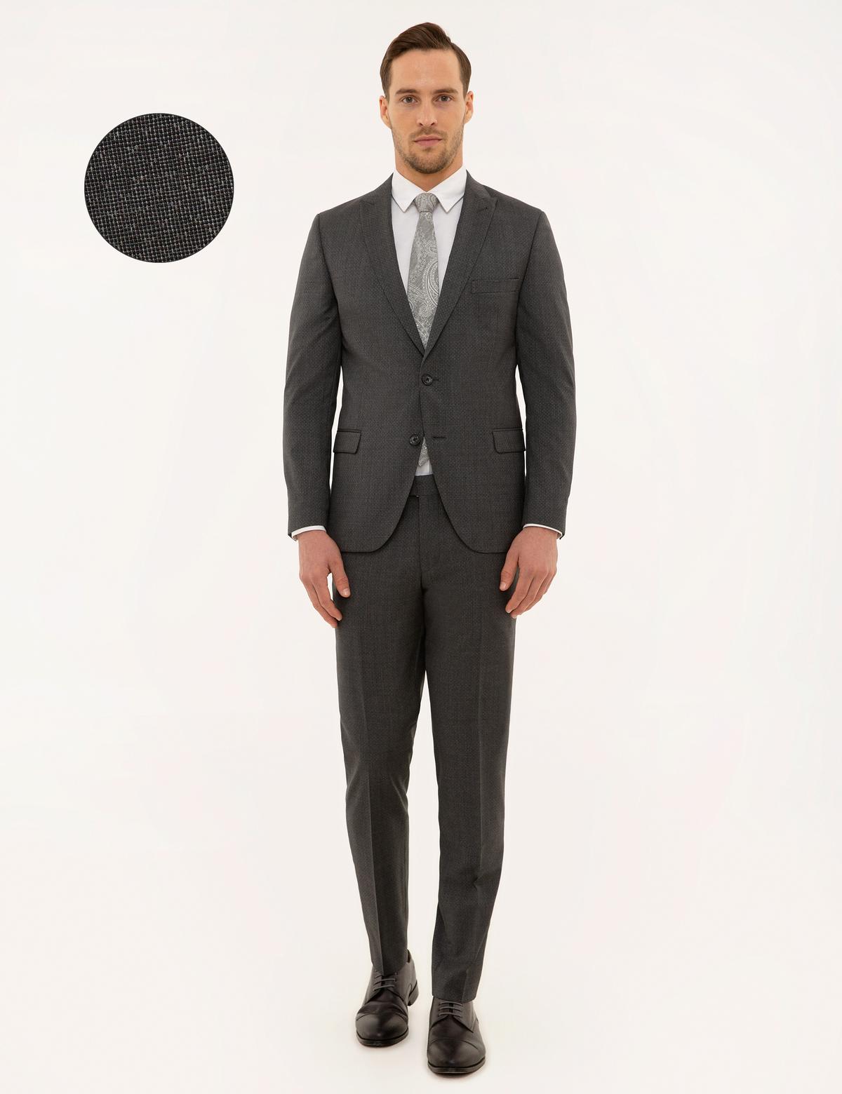 Gri Ekstra Slim Fit Takım Elbise