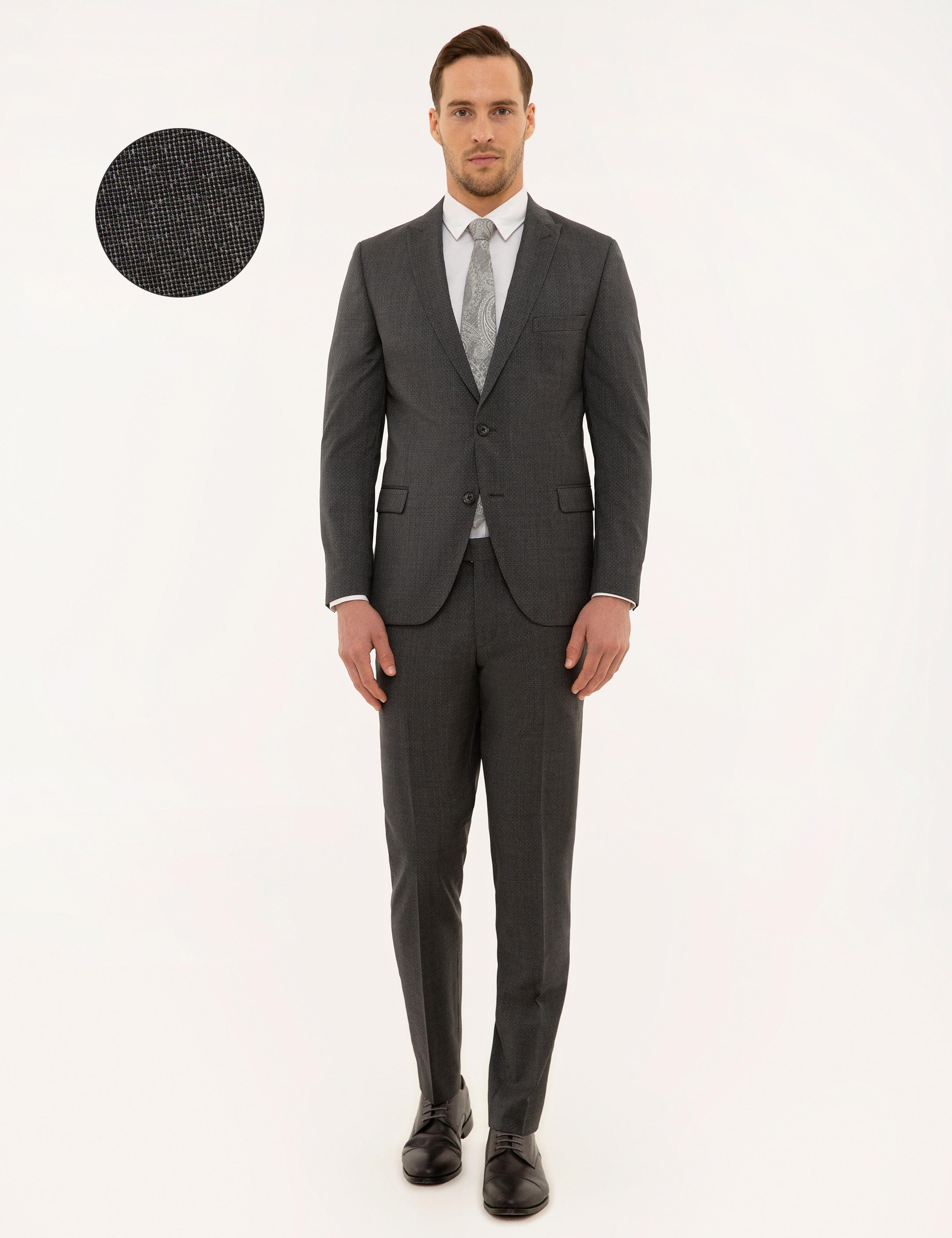 Gri Ekstra Slim Fit Takım Elbise