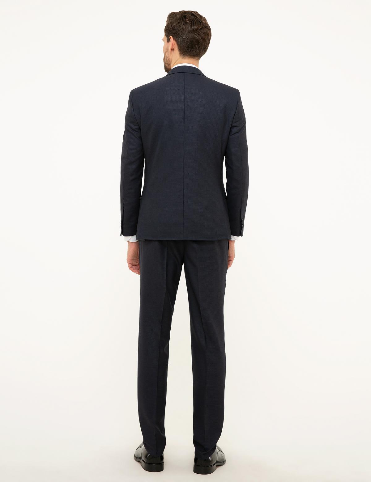 Lacivert Ekstra Slim Fit Yelekli Takım Elbise - 50216073008